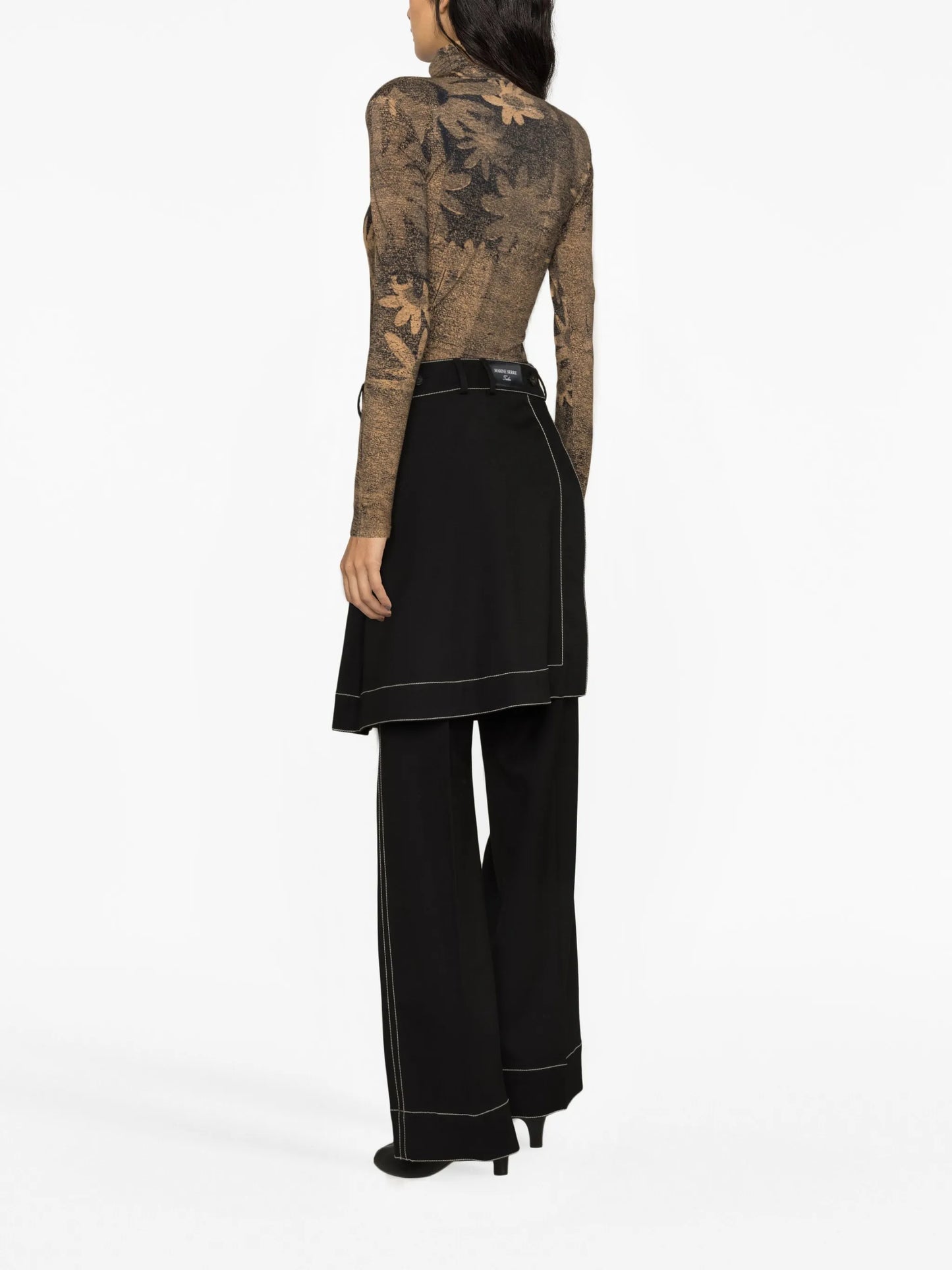 floral-print high-neck top