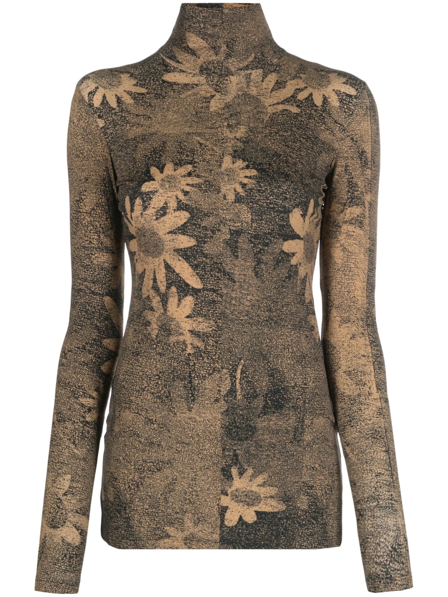 floral-print high-neck top