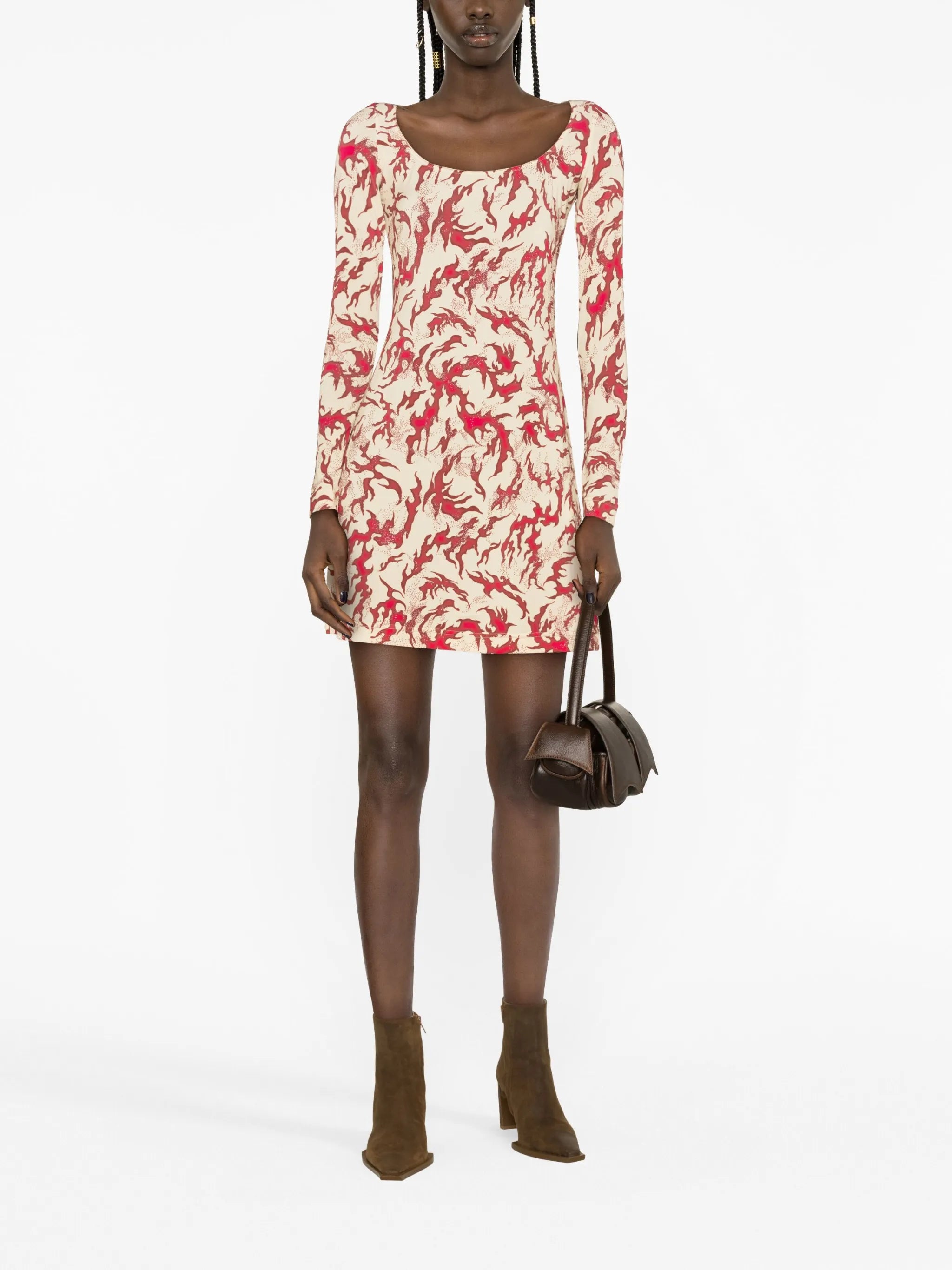 graphic-print jersey minidress