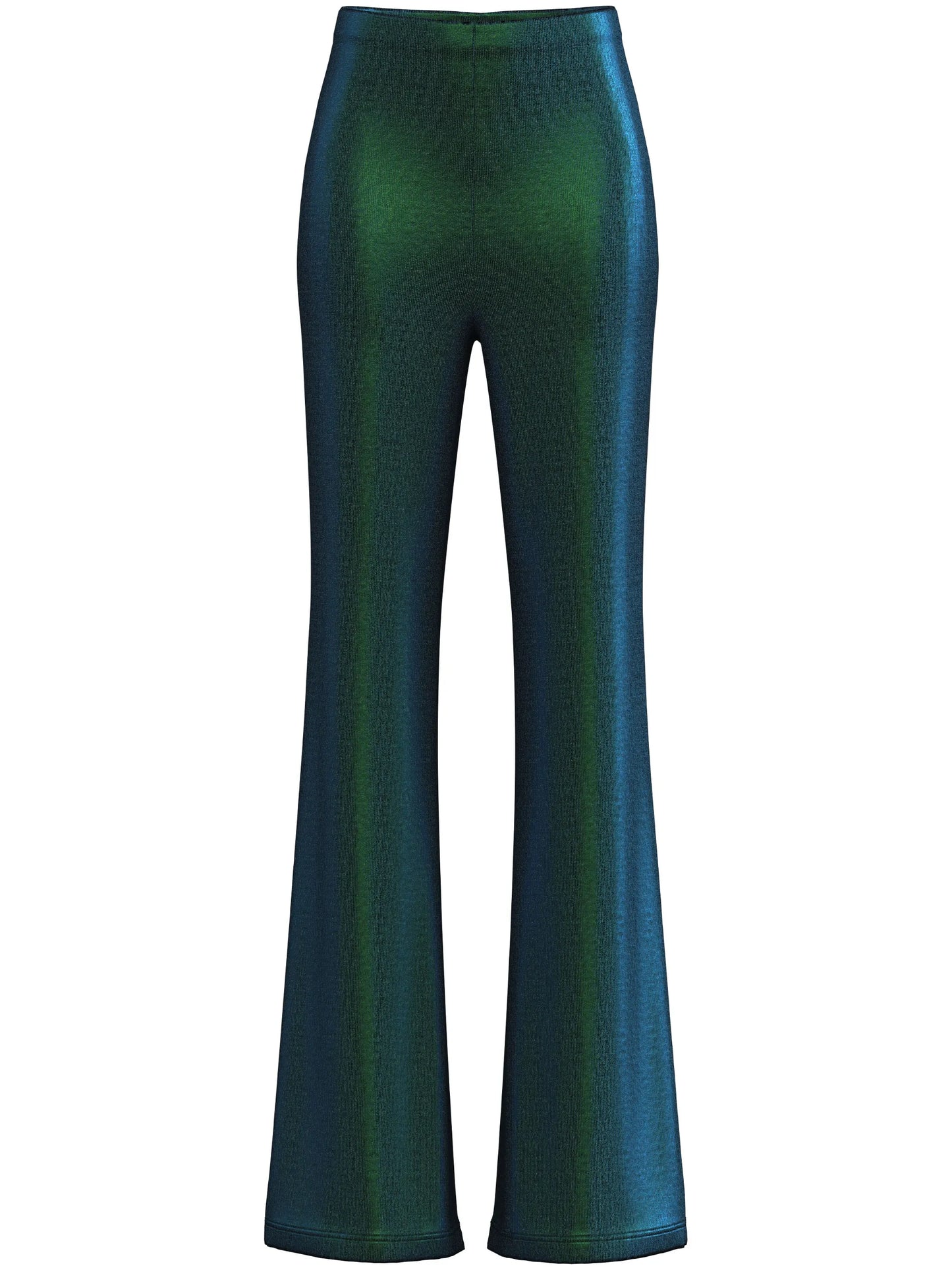 lurex flared trousers