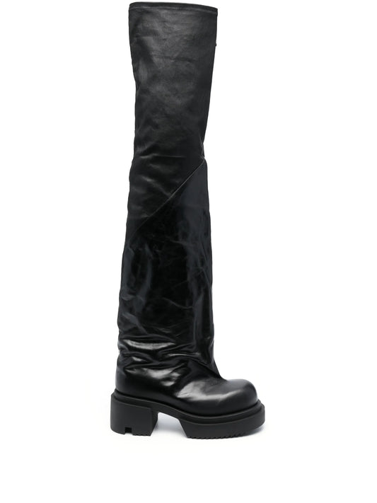 Bogun 78mm leather flared boots