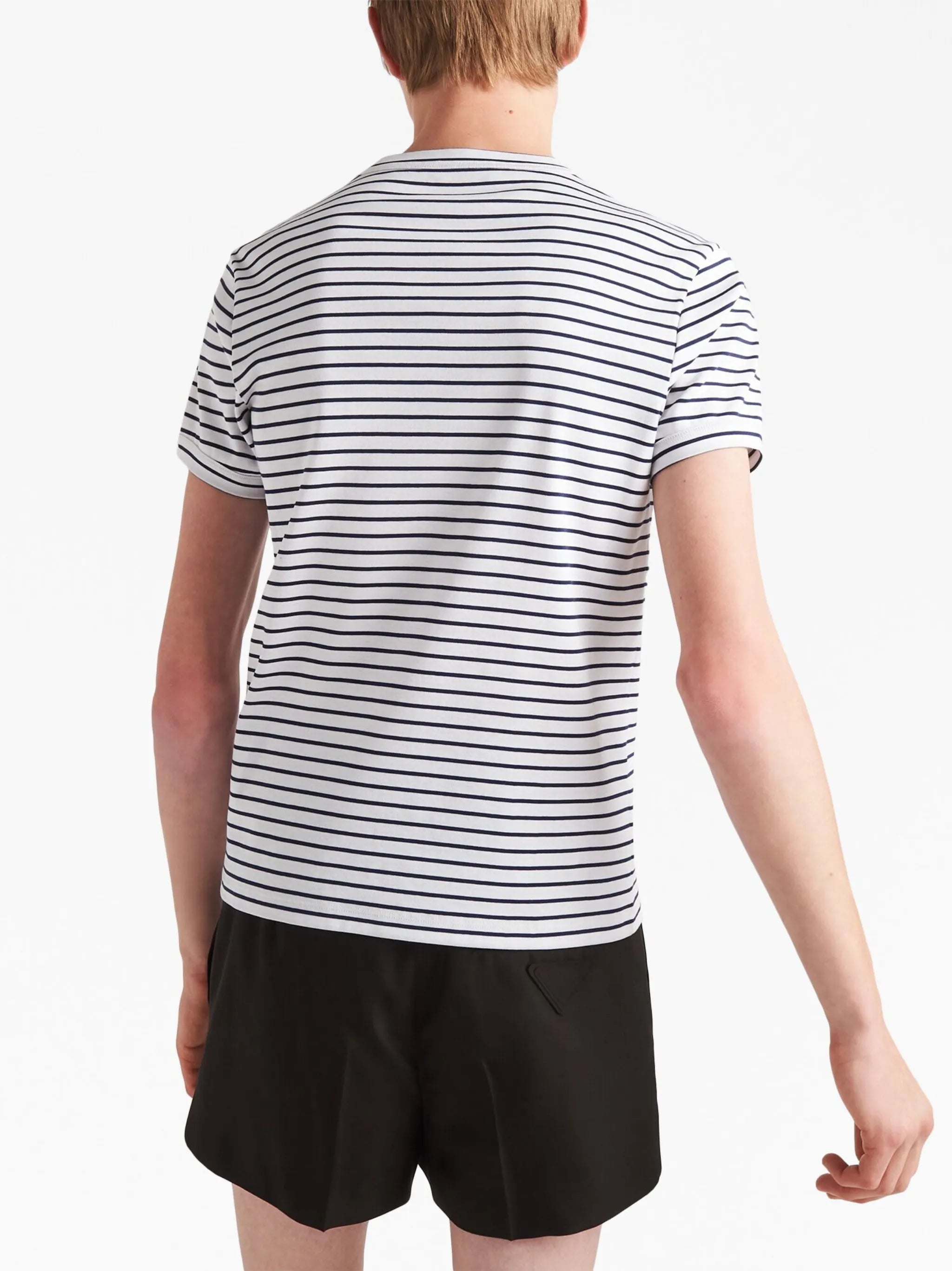 triangle-logo striped T-shirt