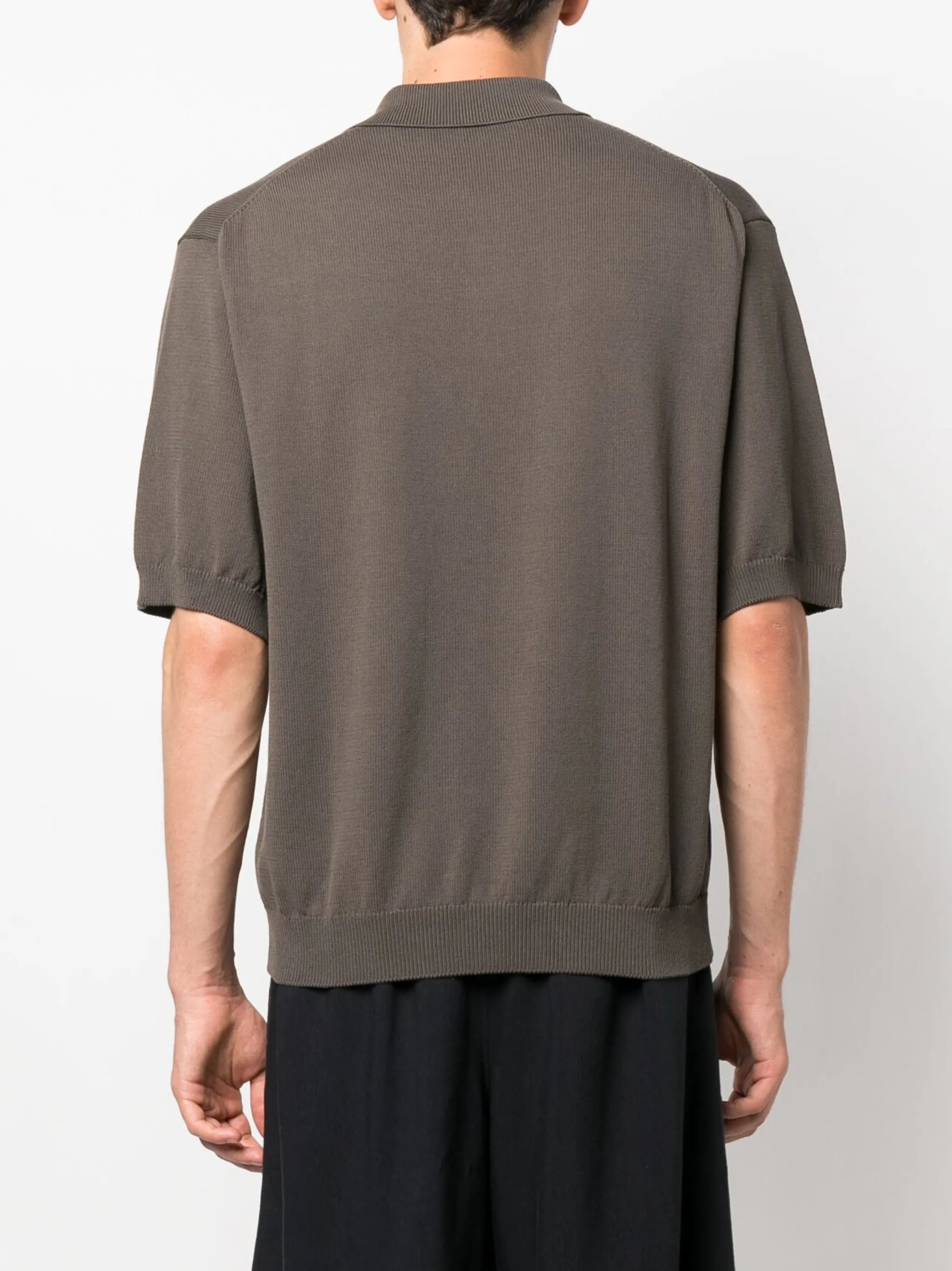 short-sleeve knitted polo shirt