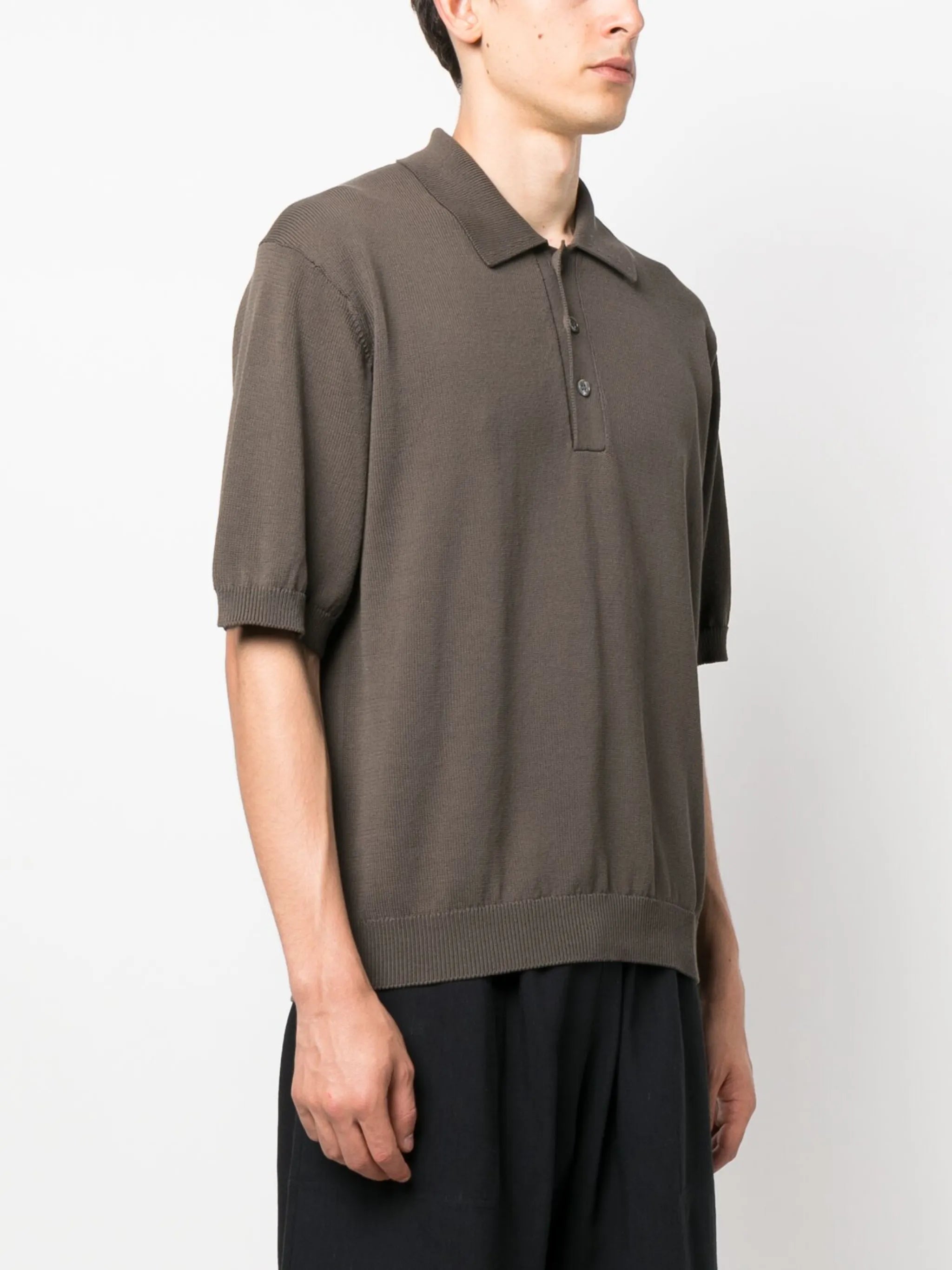 short-sleeve knitted polo shirt