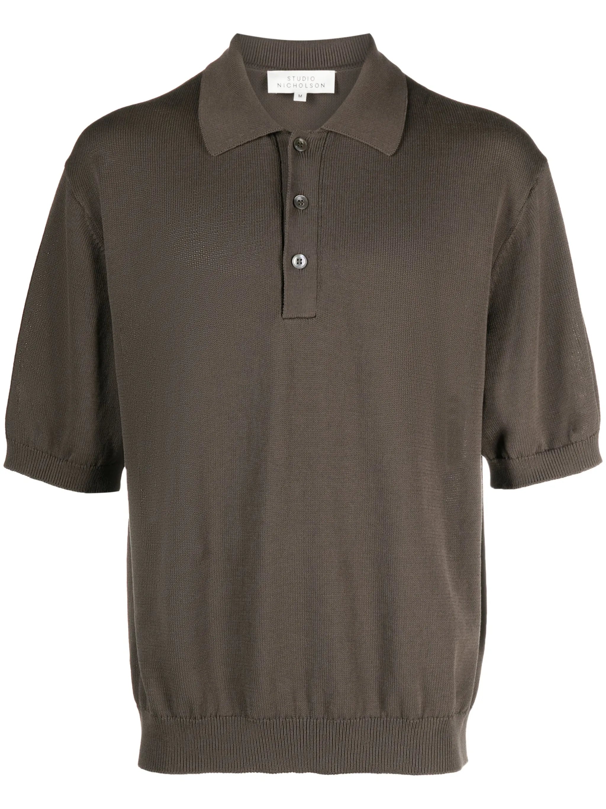 short-sleeve knitted polo shirt