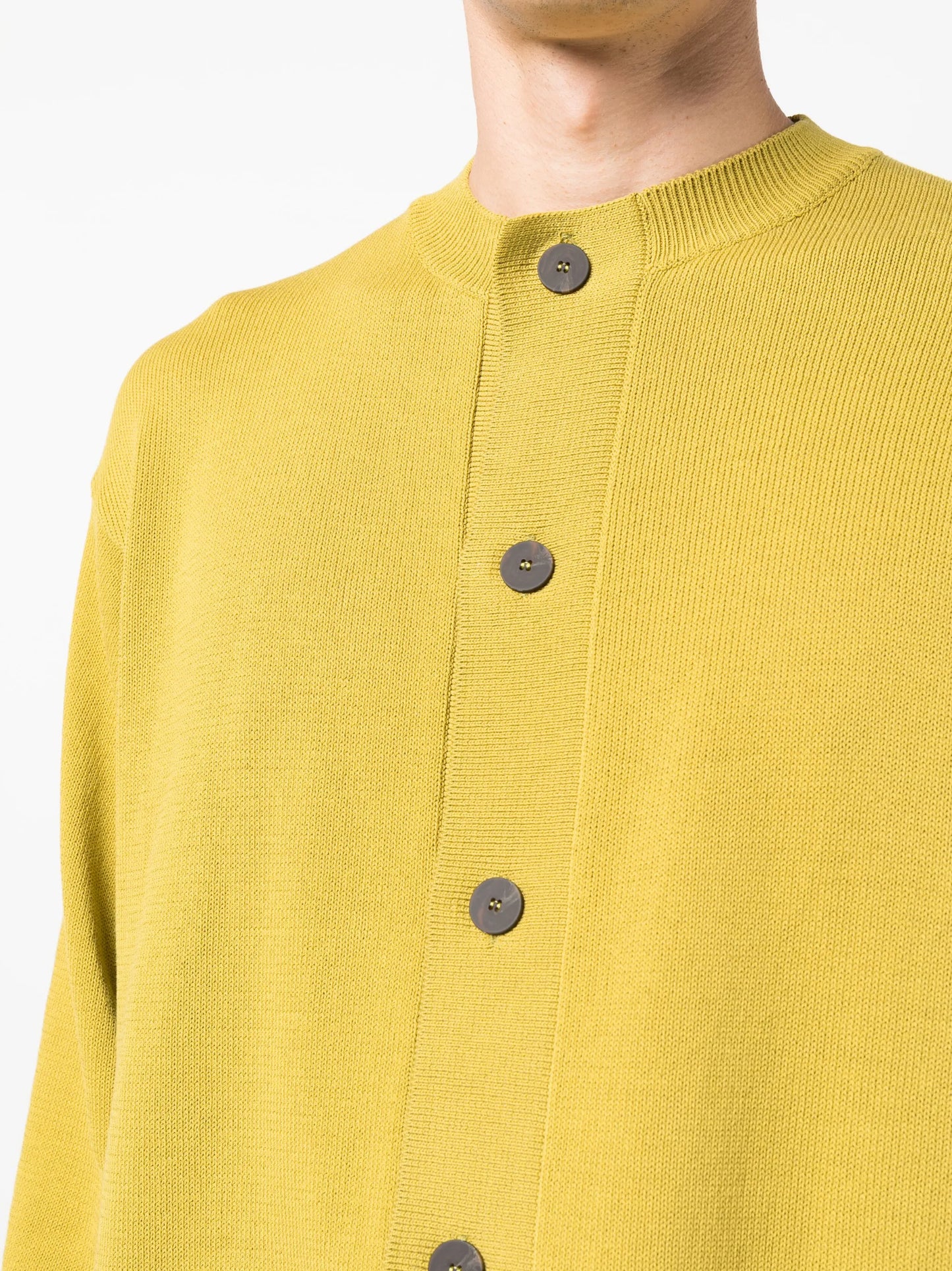 fine-knit buttoned cardigan