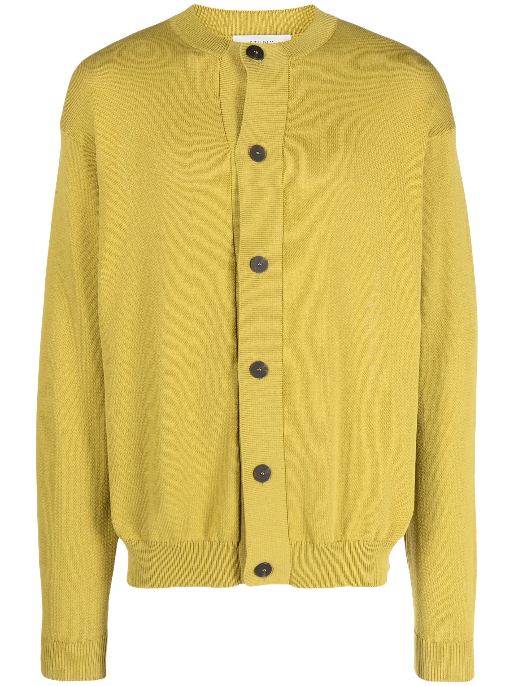 fine-knit buttoned cardigan