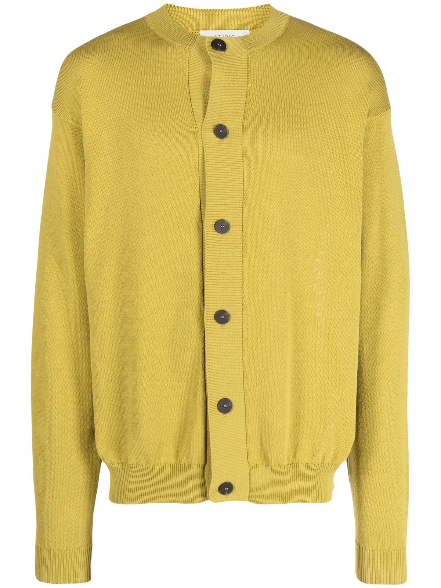 fine-knit buttoned cardigan