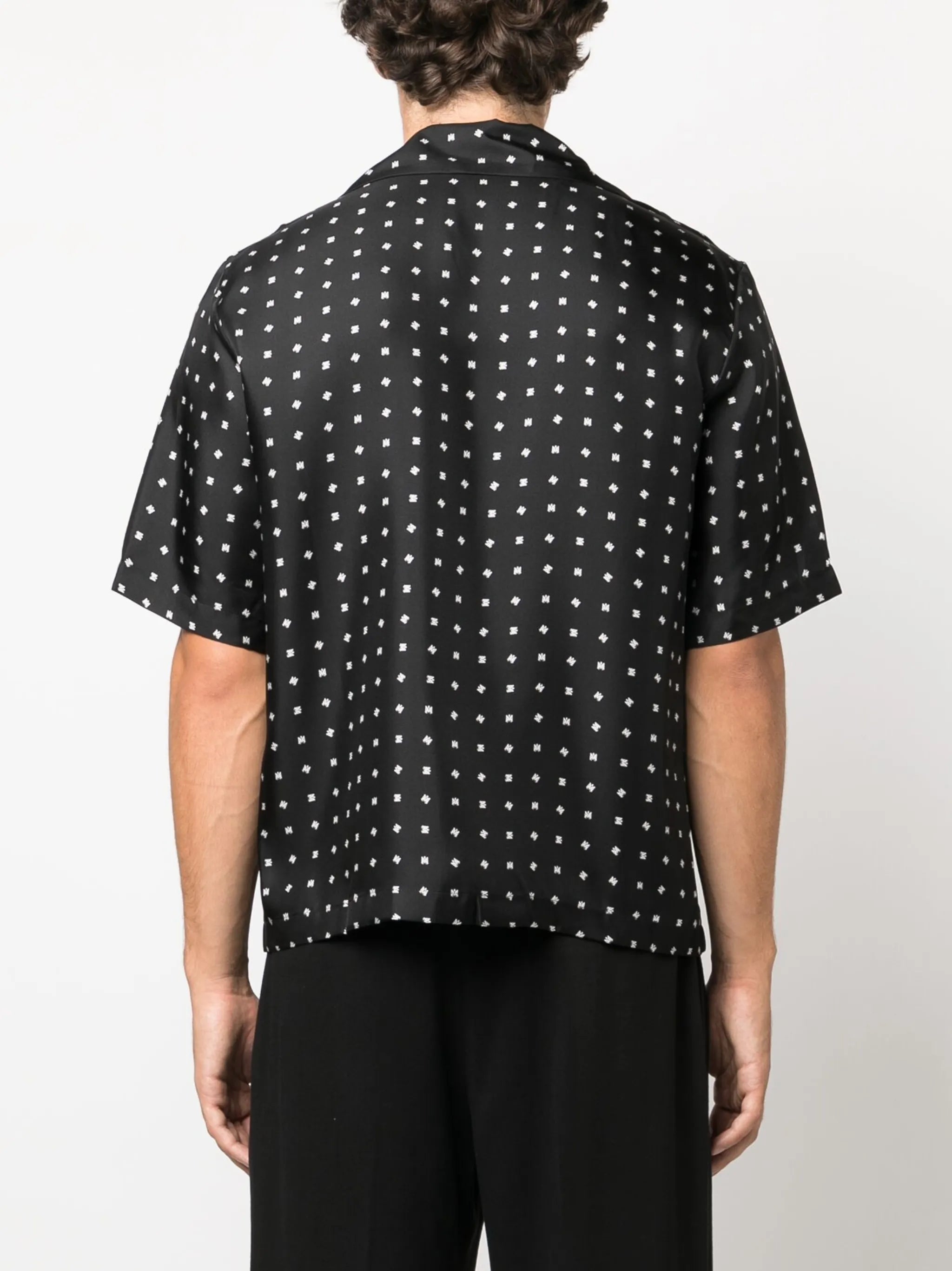 mix-print silk shirt