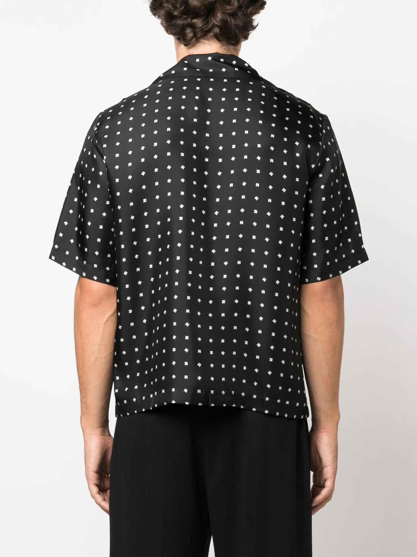 mix-print silk shirt