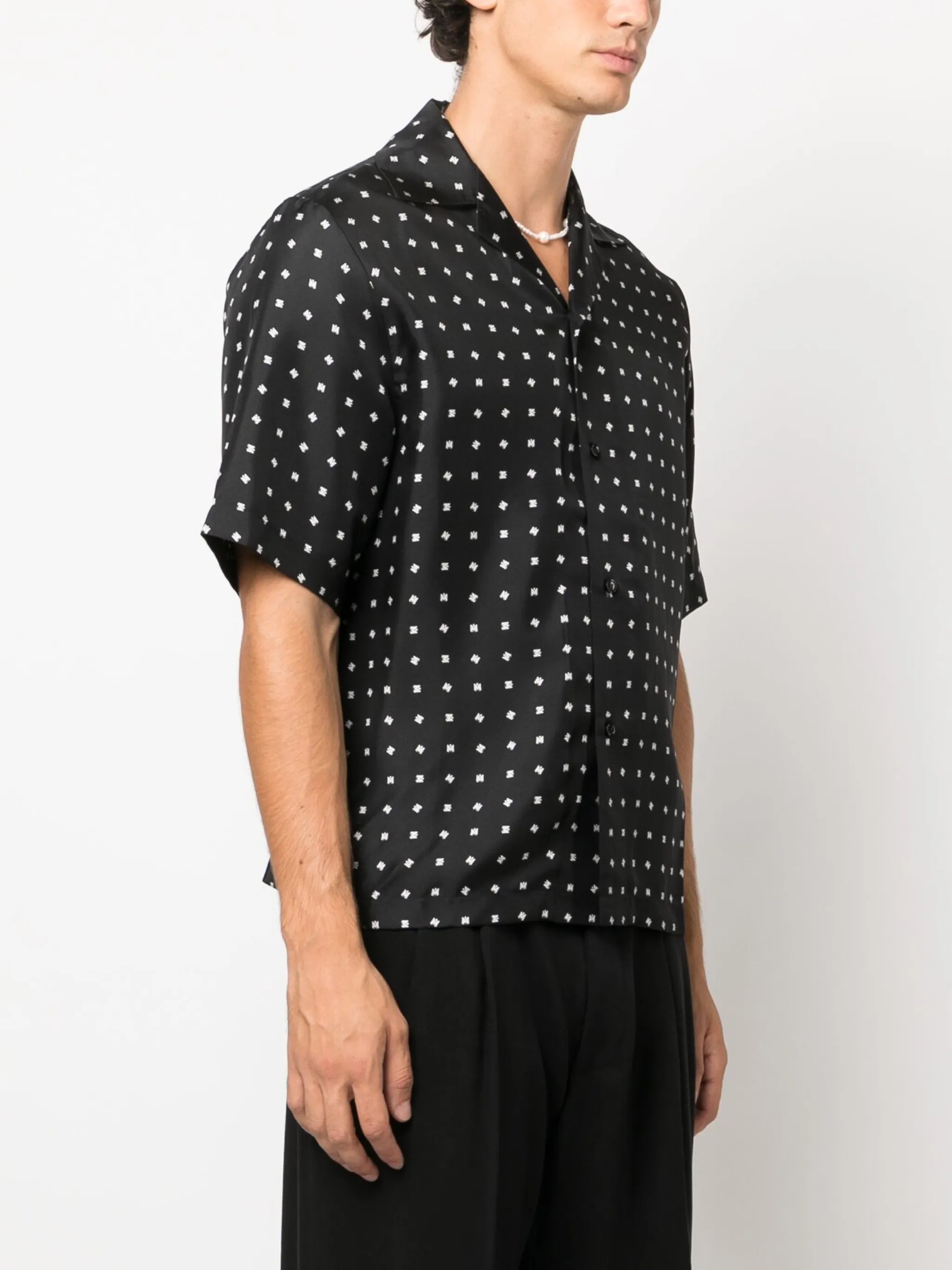 mix-print silk shirt