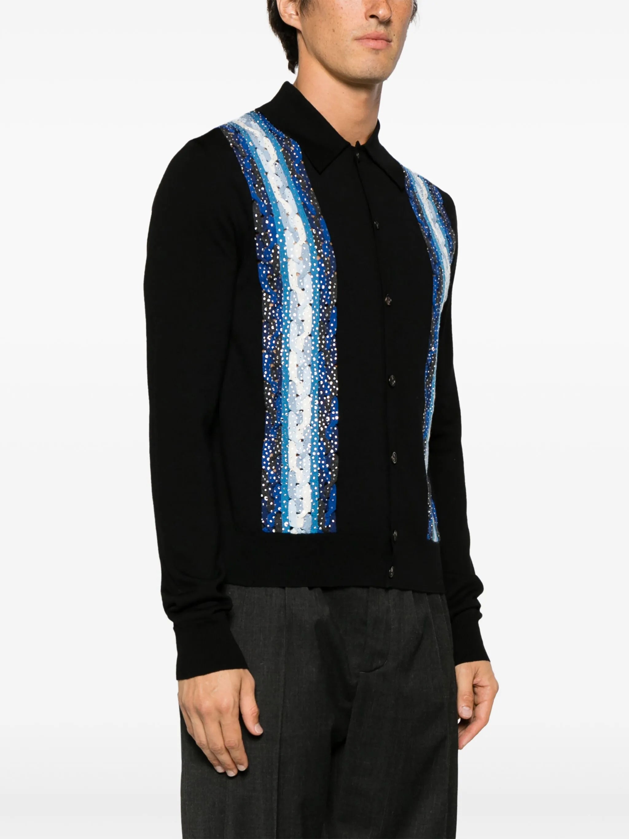 crystal-embellished wool cardigan