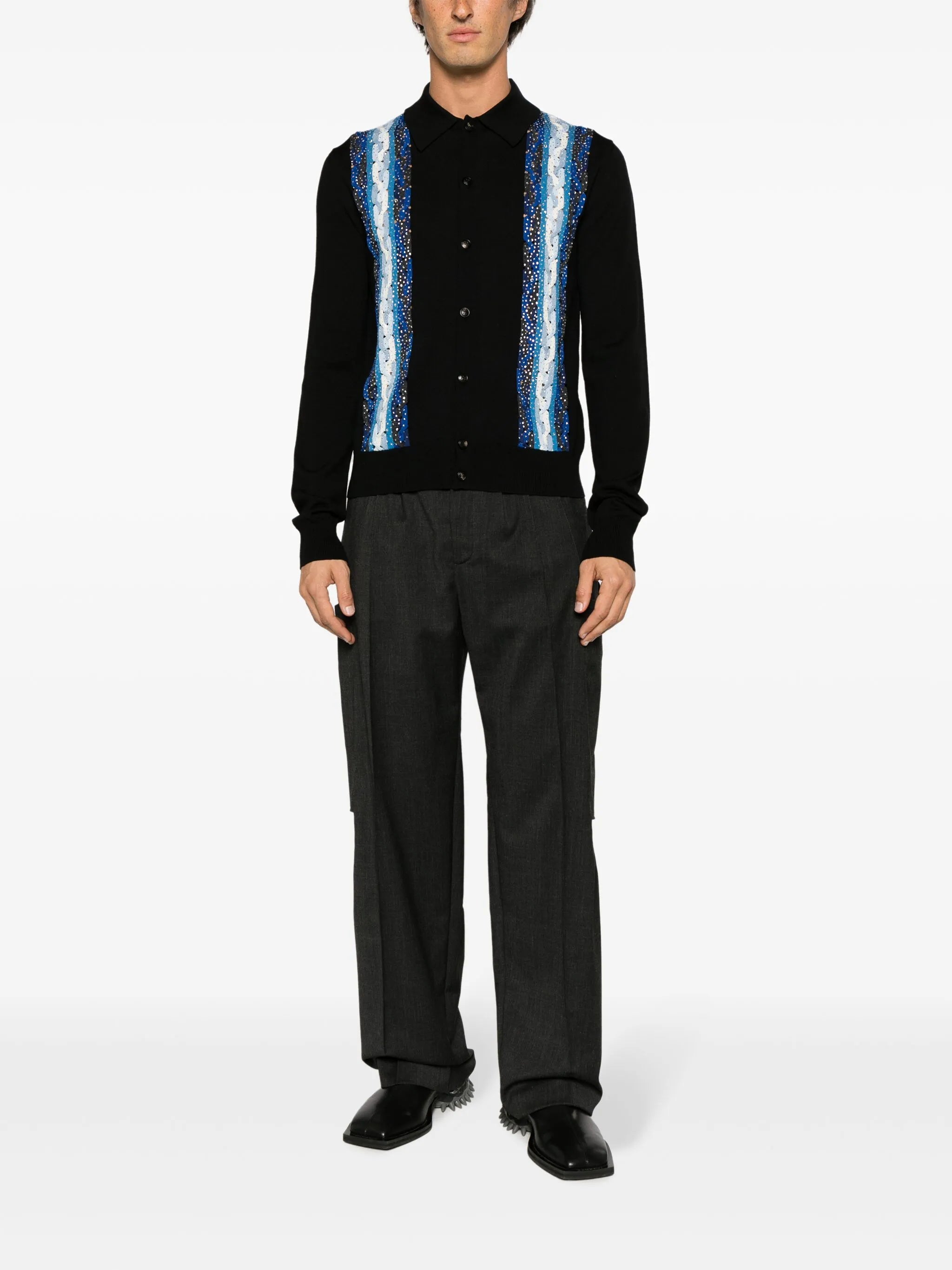 crystal-embellished wool cardigan