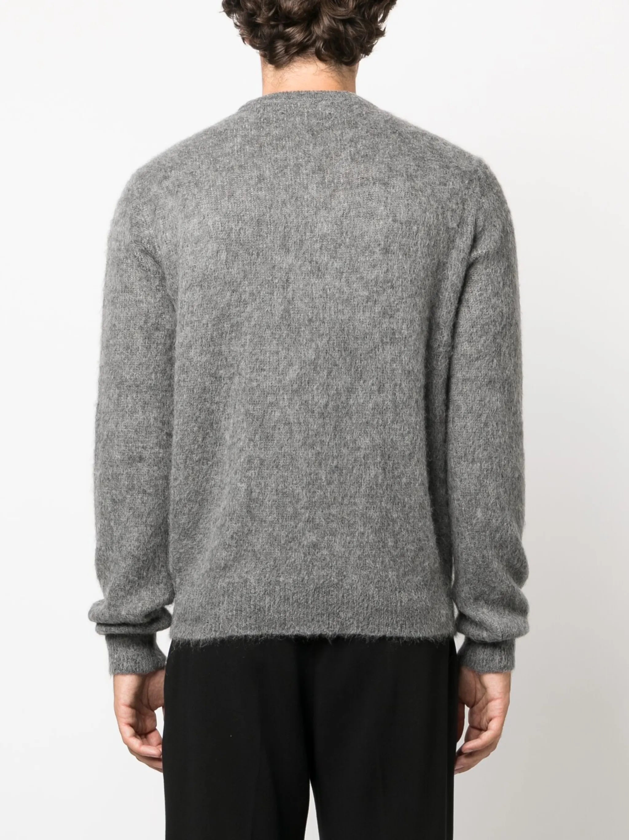 logo-jacquard mohair-blend jumper