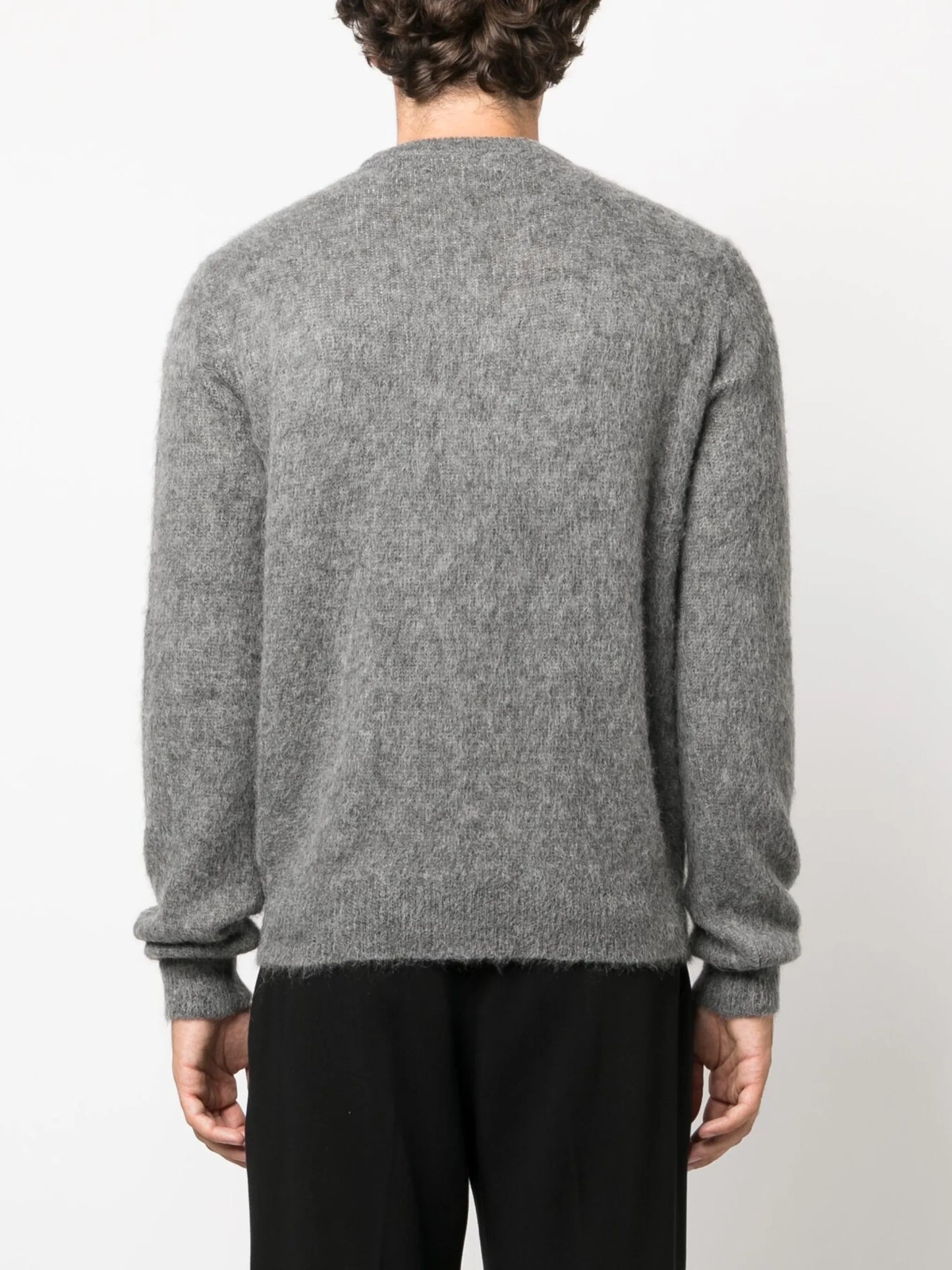 logo-jacquard mohair-blend jumper