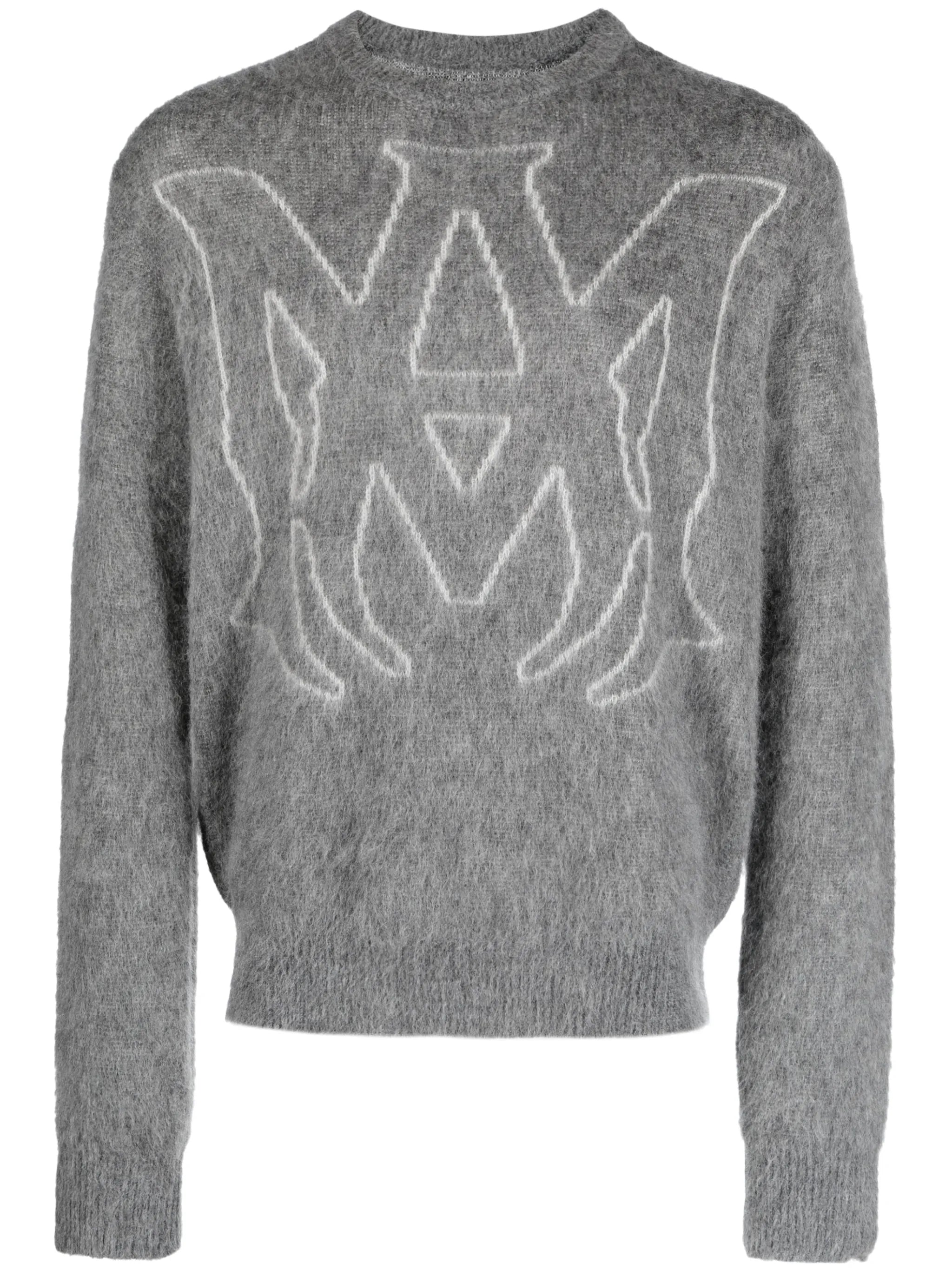 logo-jacquard mohair-blend jumper