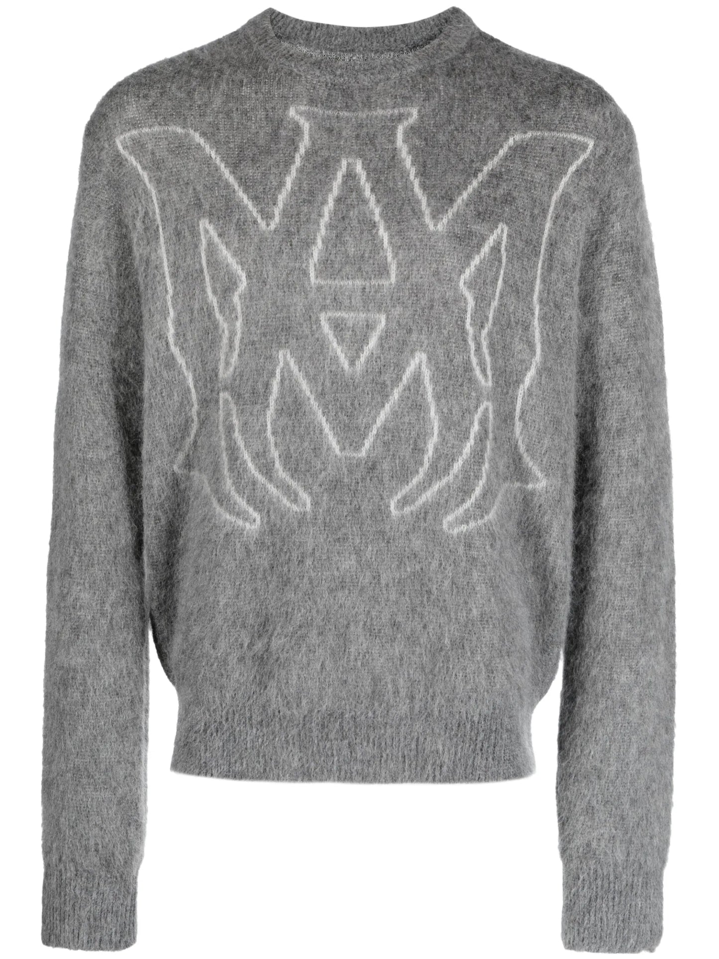 logo-jacquard mohair-blend jumper