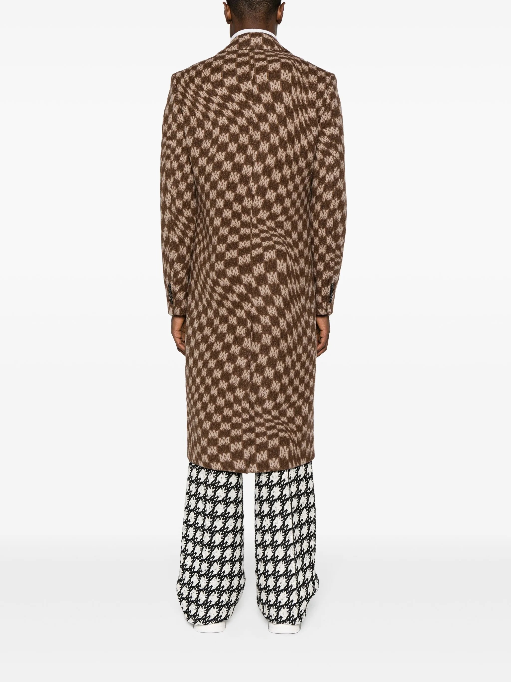 Wavy monogram-jacquard coat