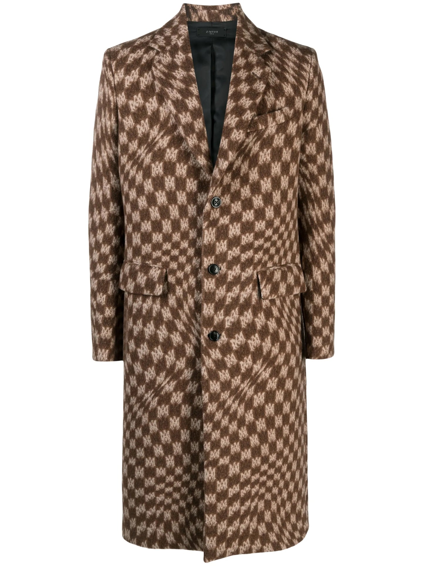 Wavy monogram-jacquard coat
