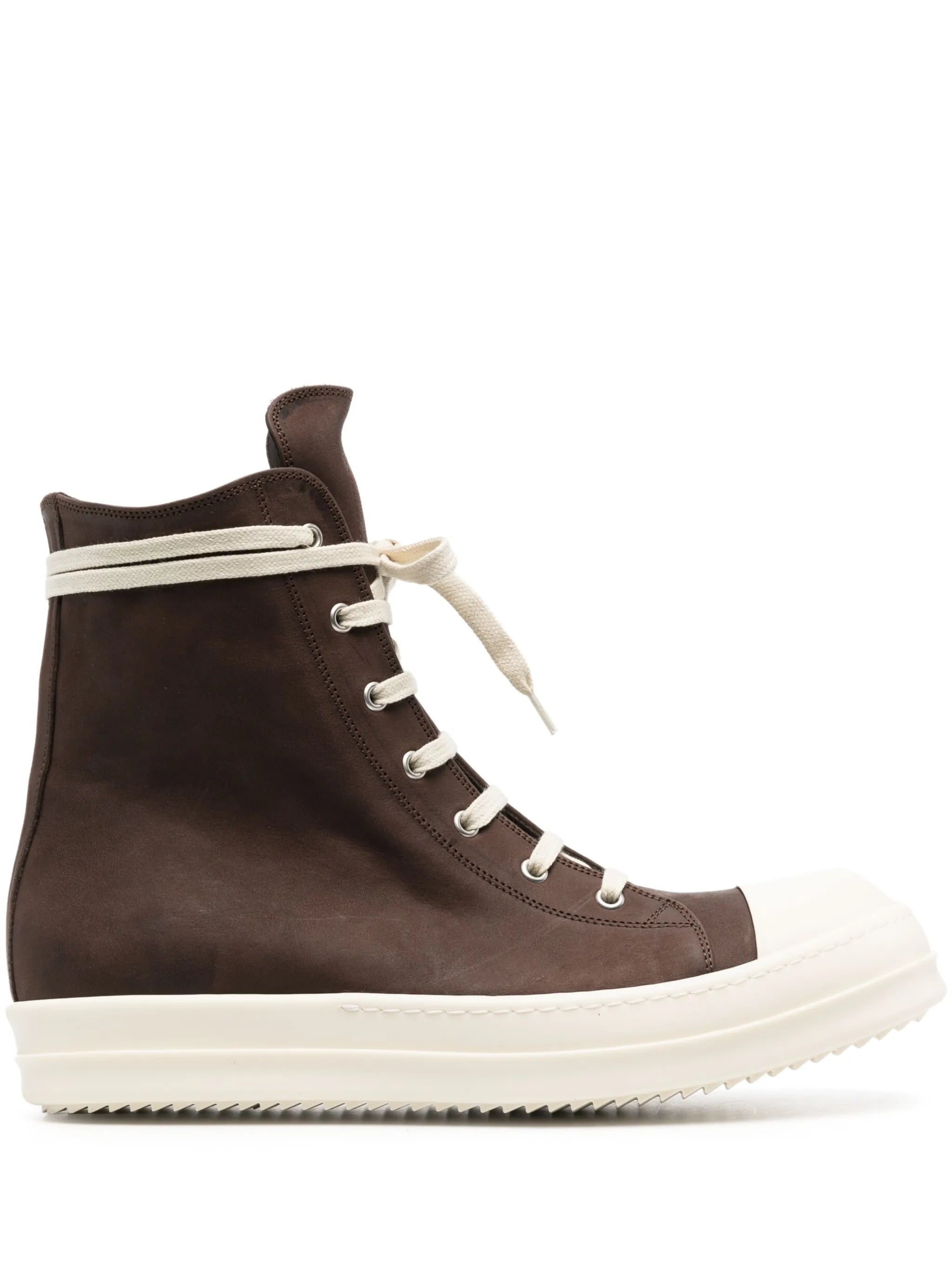 leather high-top sneakers
