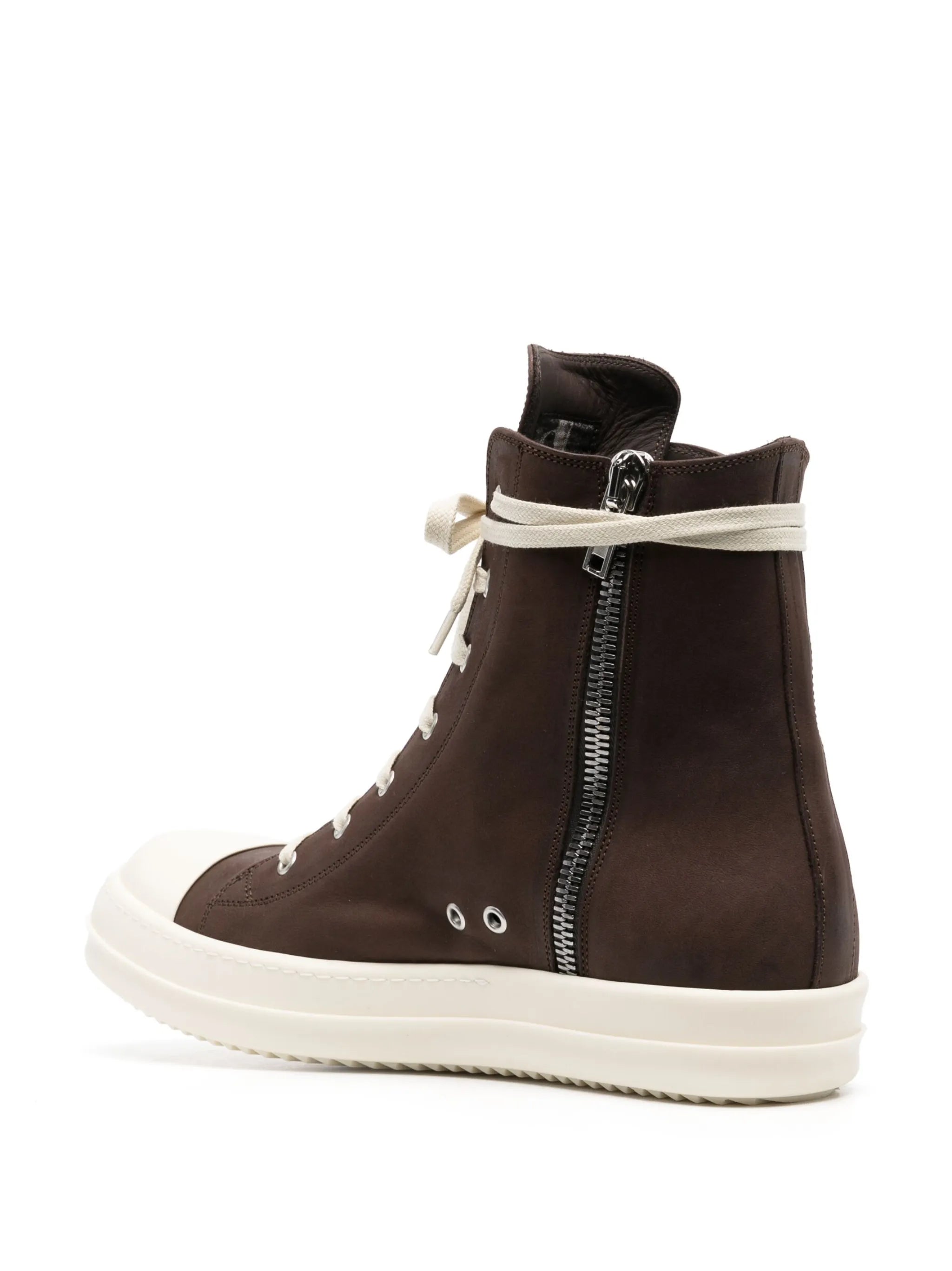 leather high-top sneakers