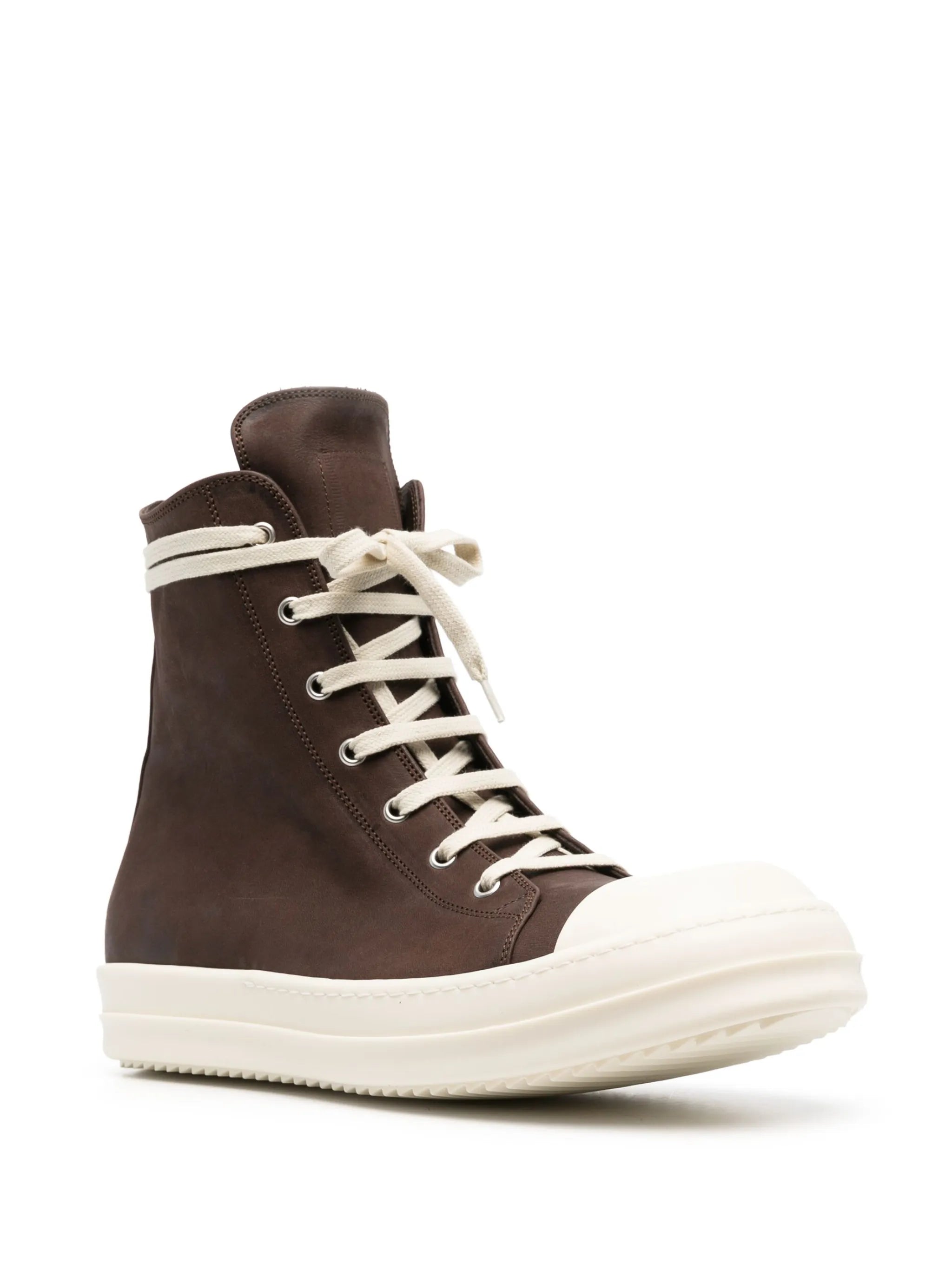 leather high-top sneakers