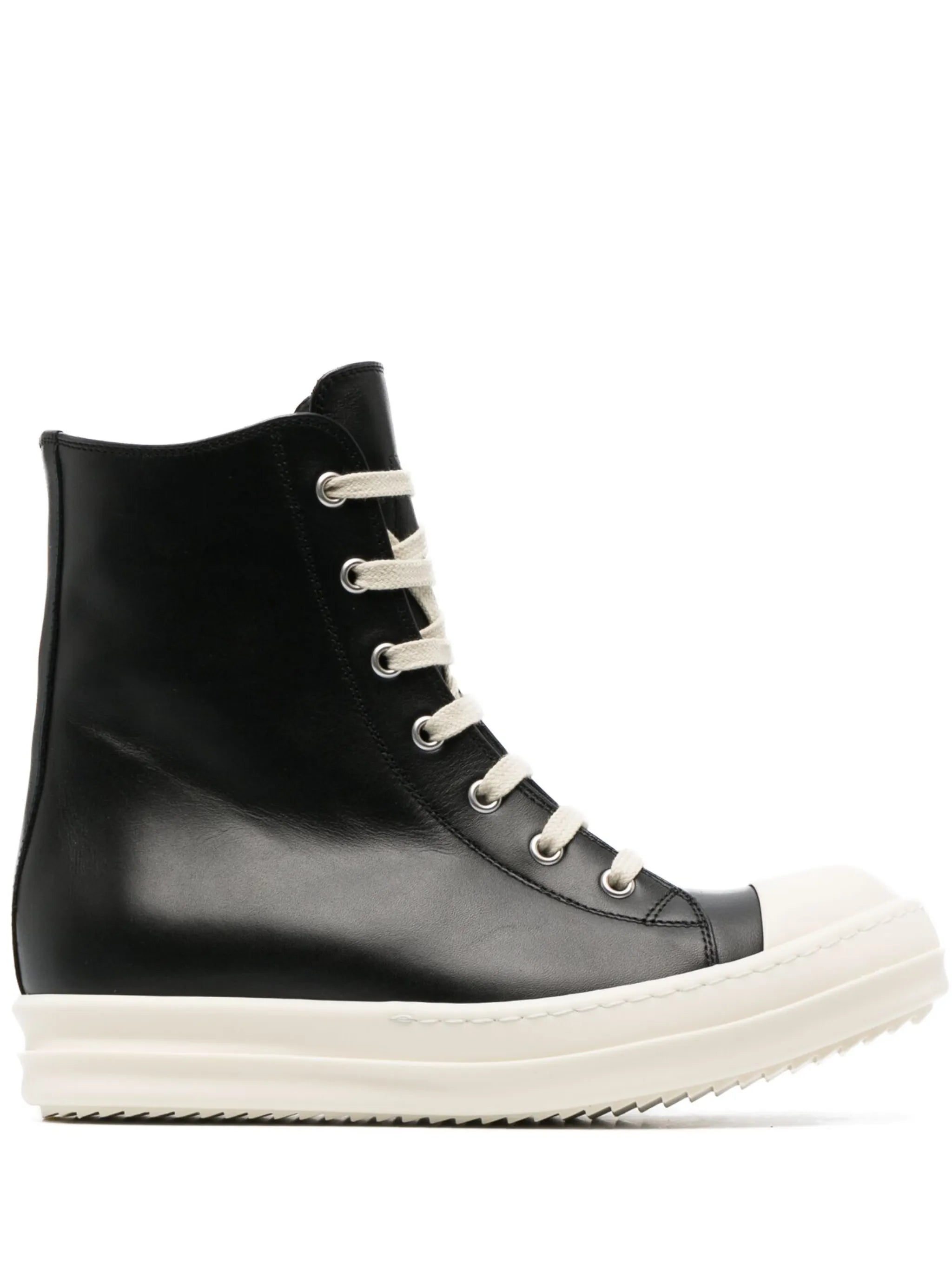 calf-leather lace-up sneakers