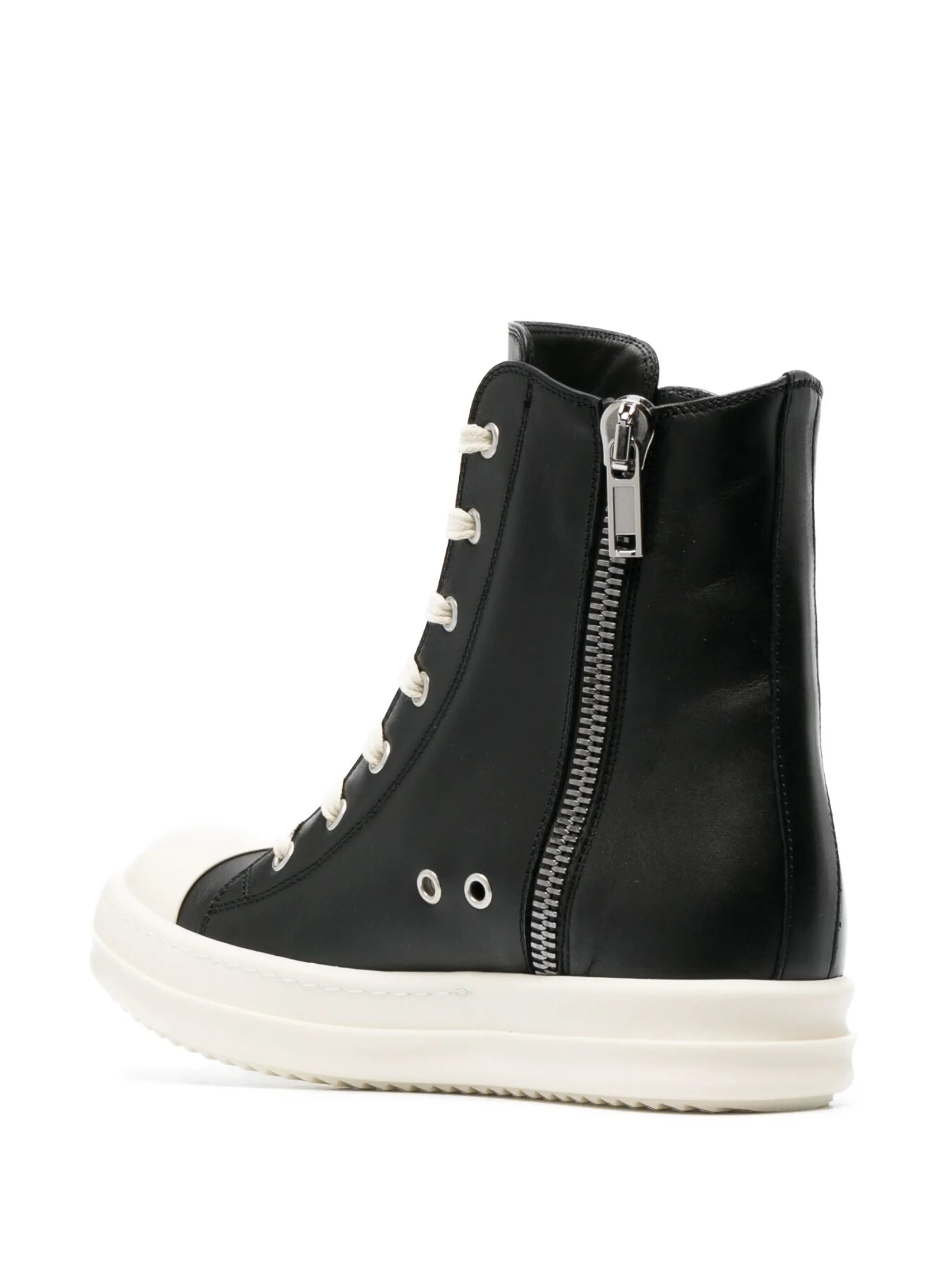 calf-leather lace-up sneakers