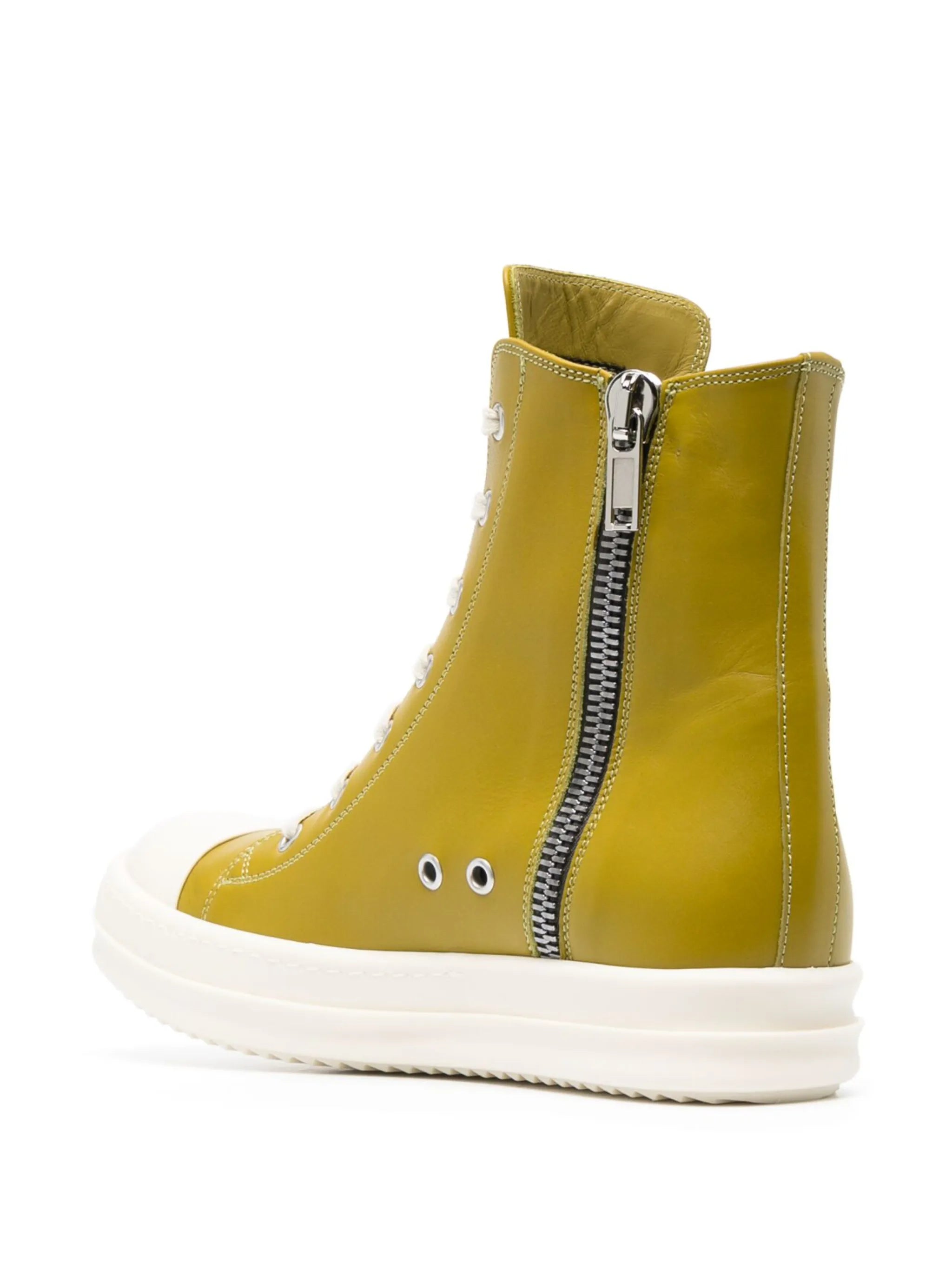 calf-leather lace-up sneakers