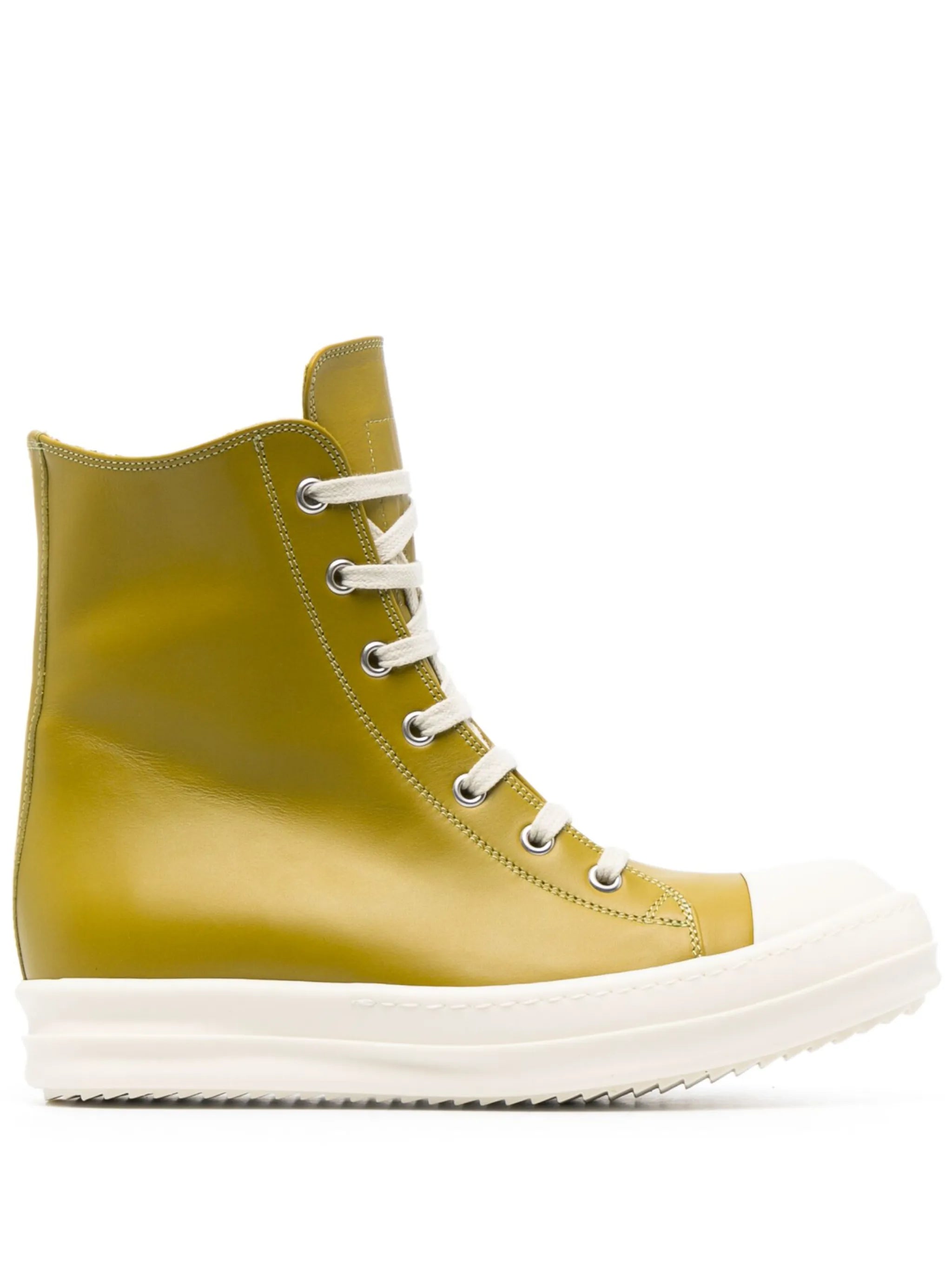 calf-leather lace-up sneakers