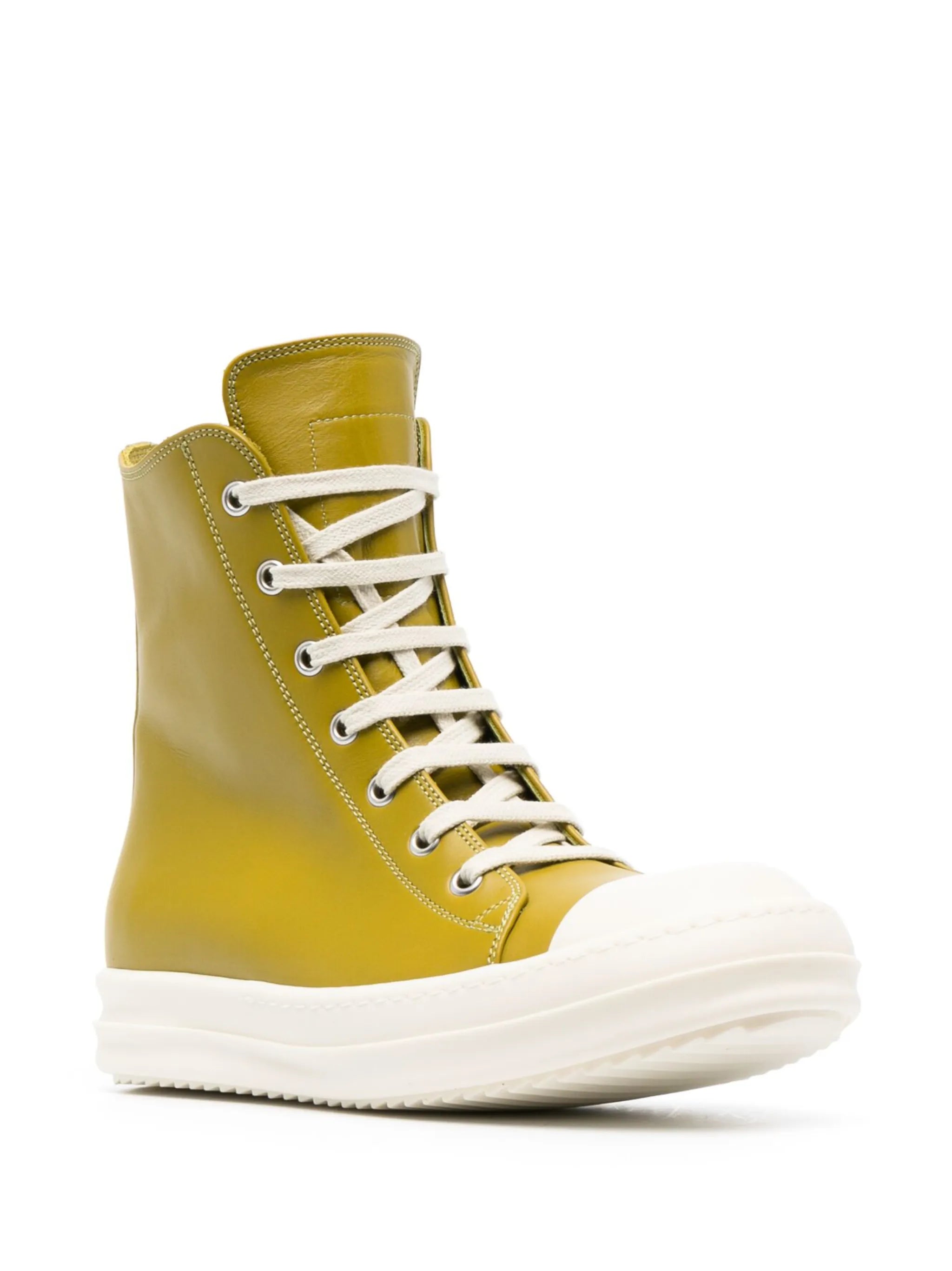 calf-leather lace-up sneakers