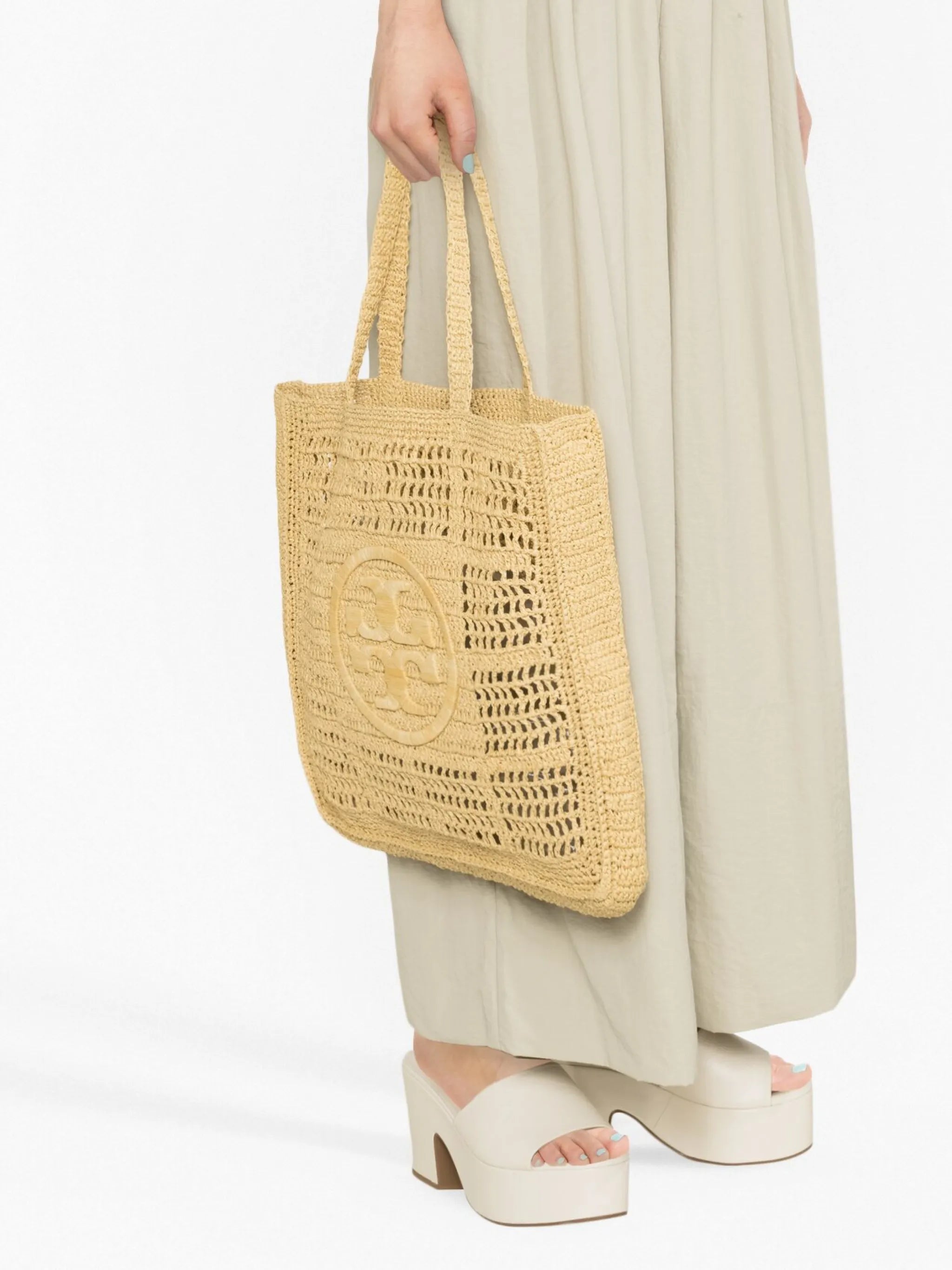 Ella logo-patch tote bag