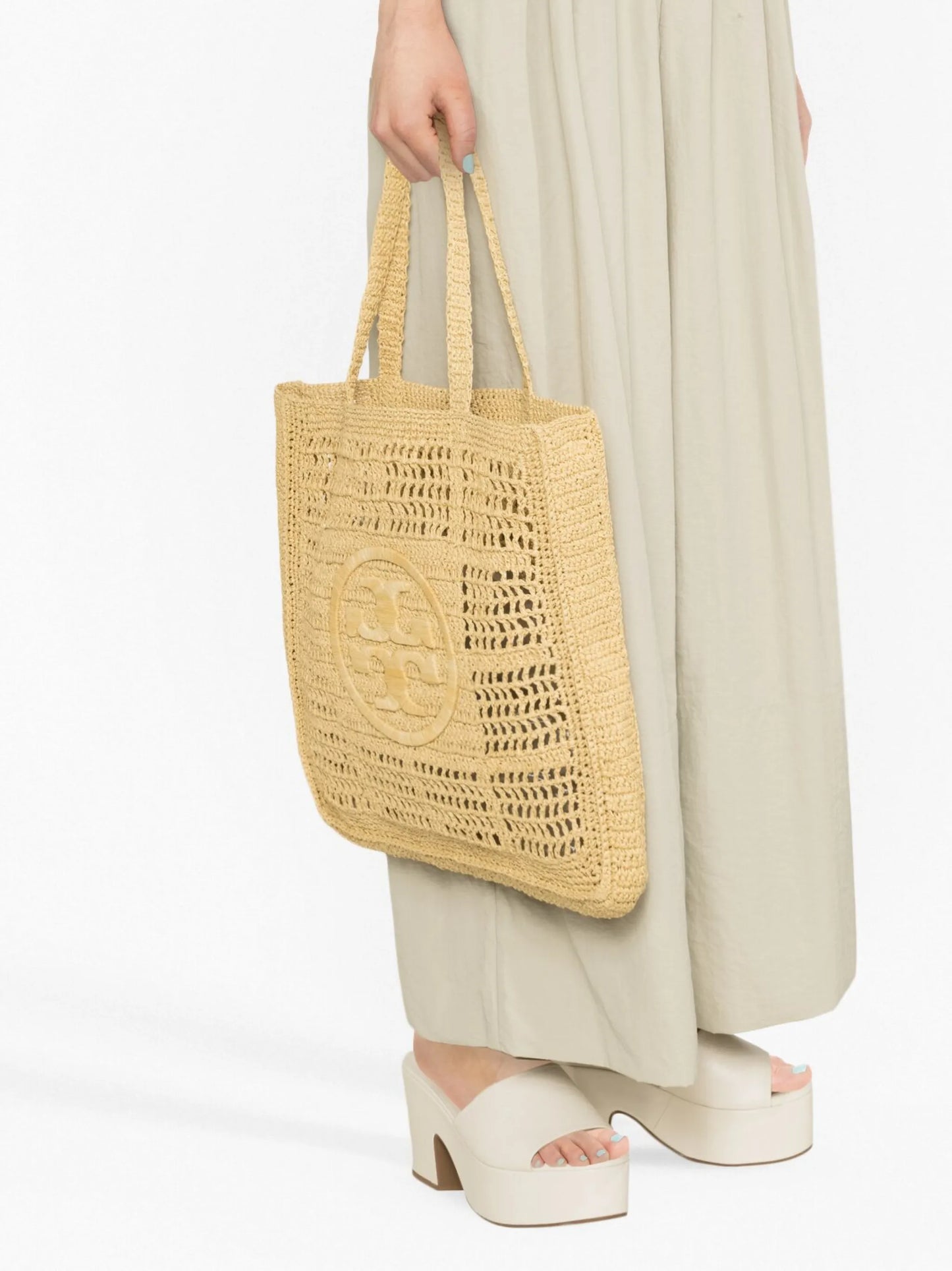 Ella logo-patch tote bag