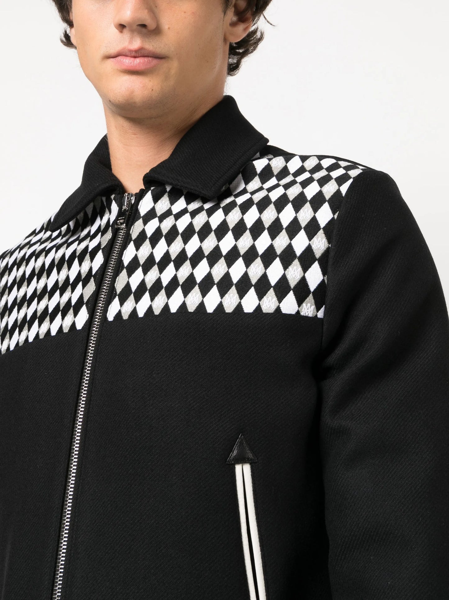 diamond-embroidered work jacket