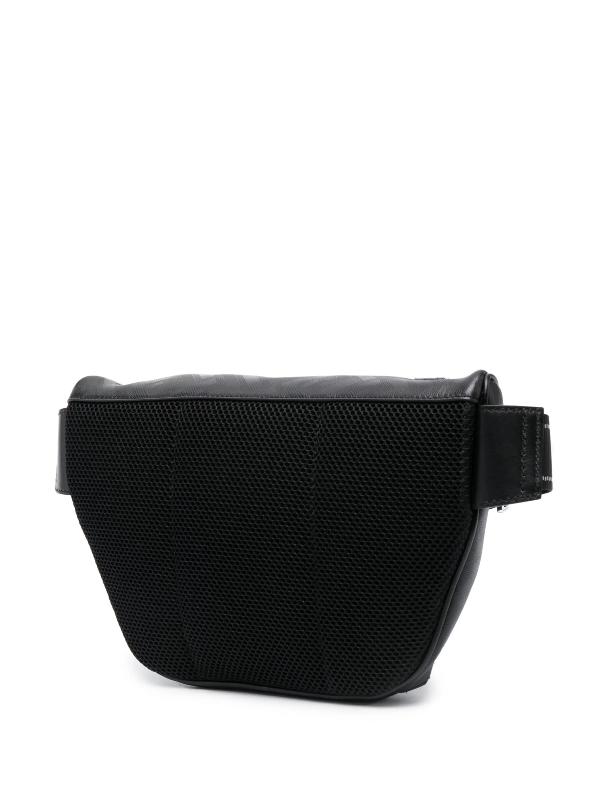 logo-embossed leather belt bag
