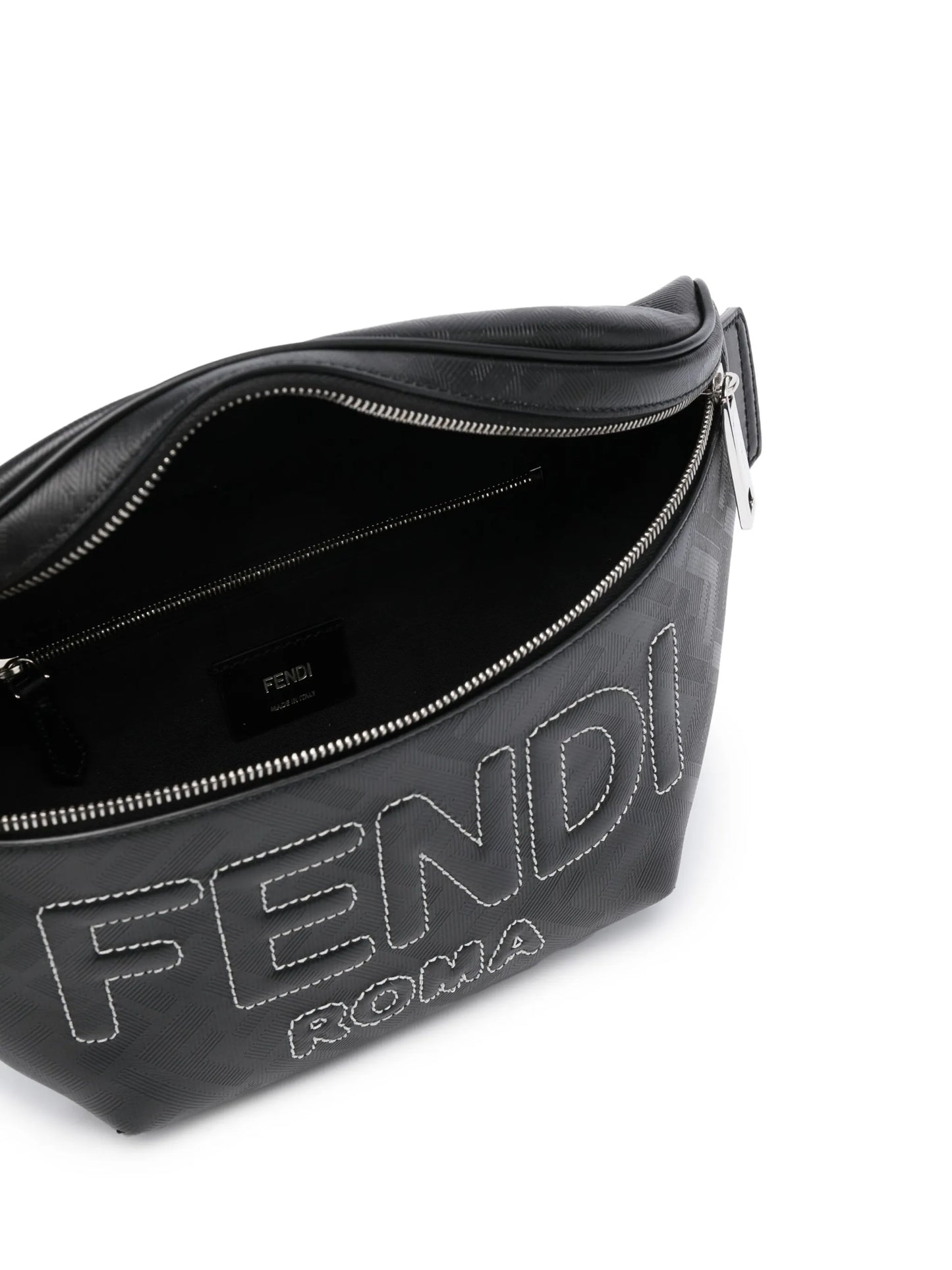 logo-embossed leather belt bag