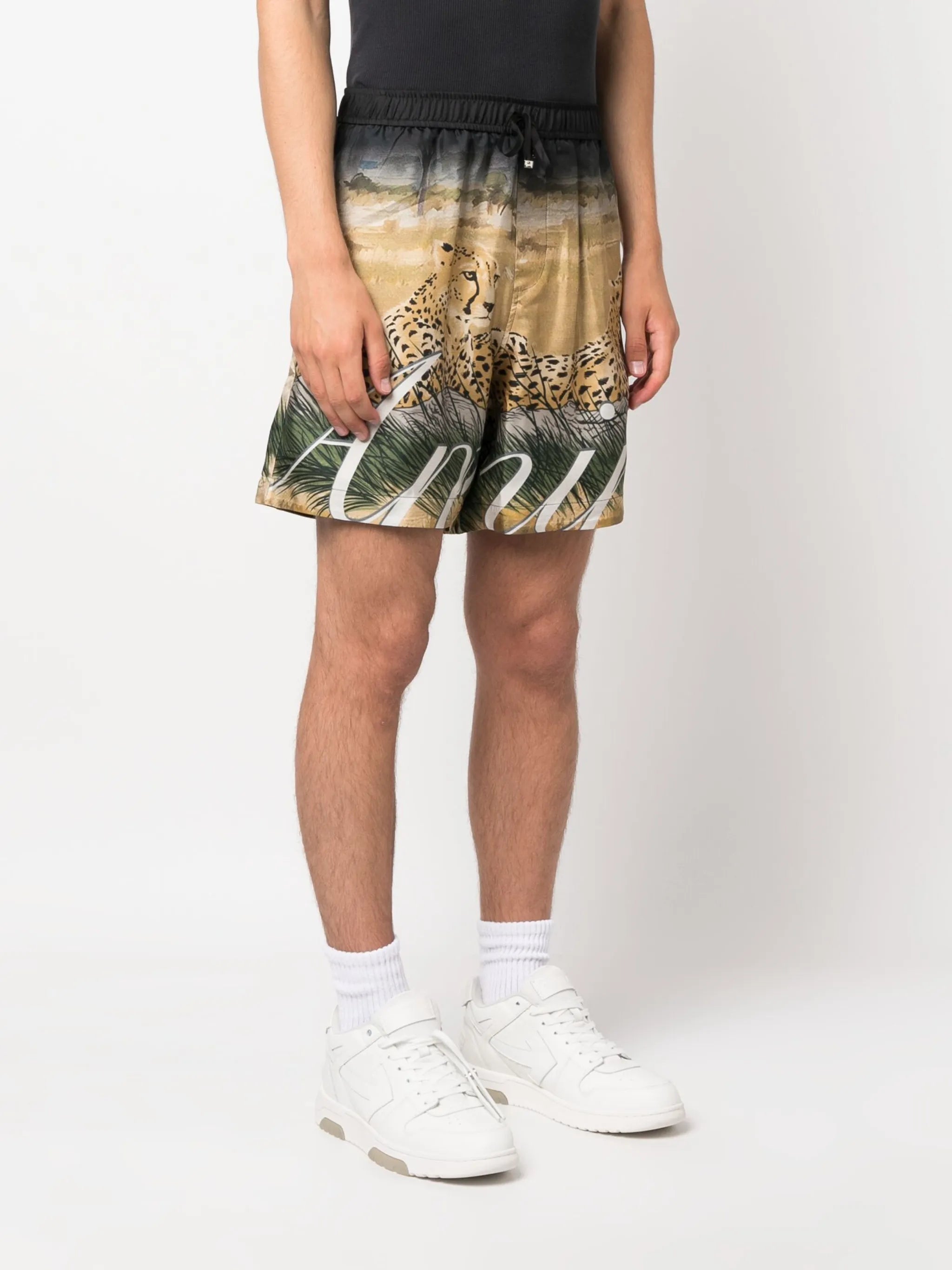 cheetah-print silk shorts