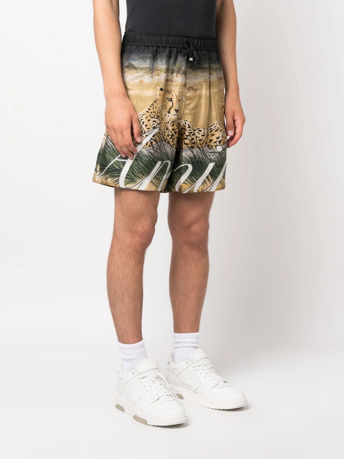 cheetah-print silk shorts