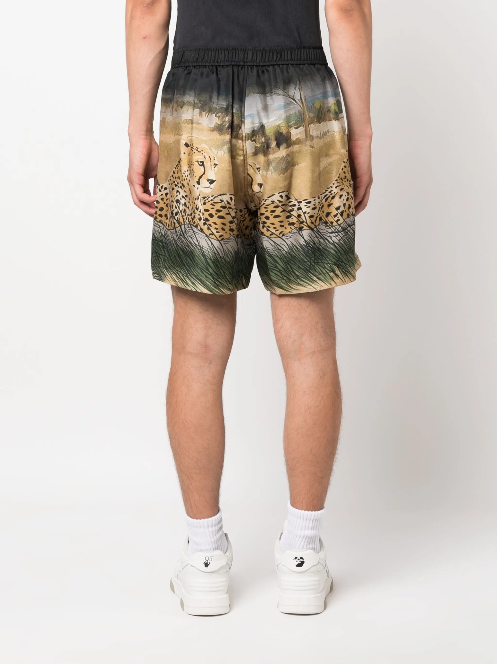 cheetah-print silk shorts