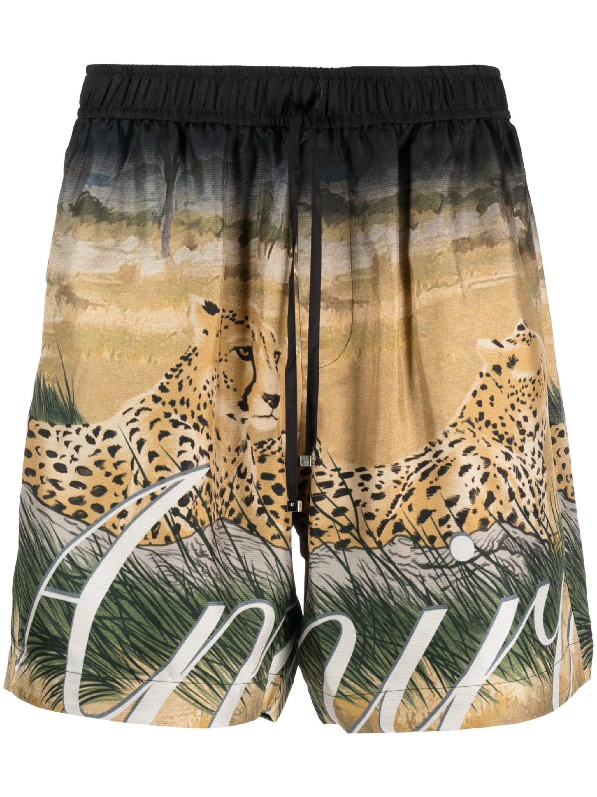 cheetah-print silk shorts