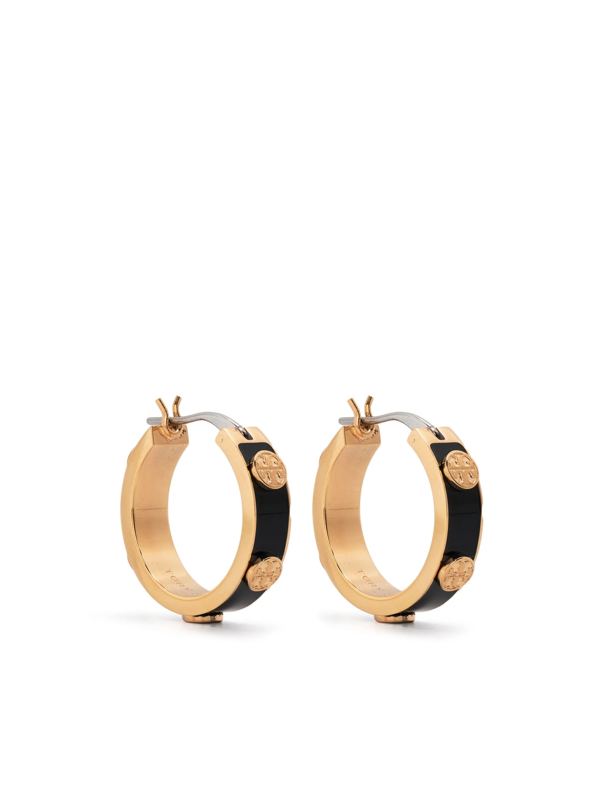 Miller logo-plaque hoop earrings