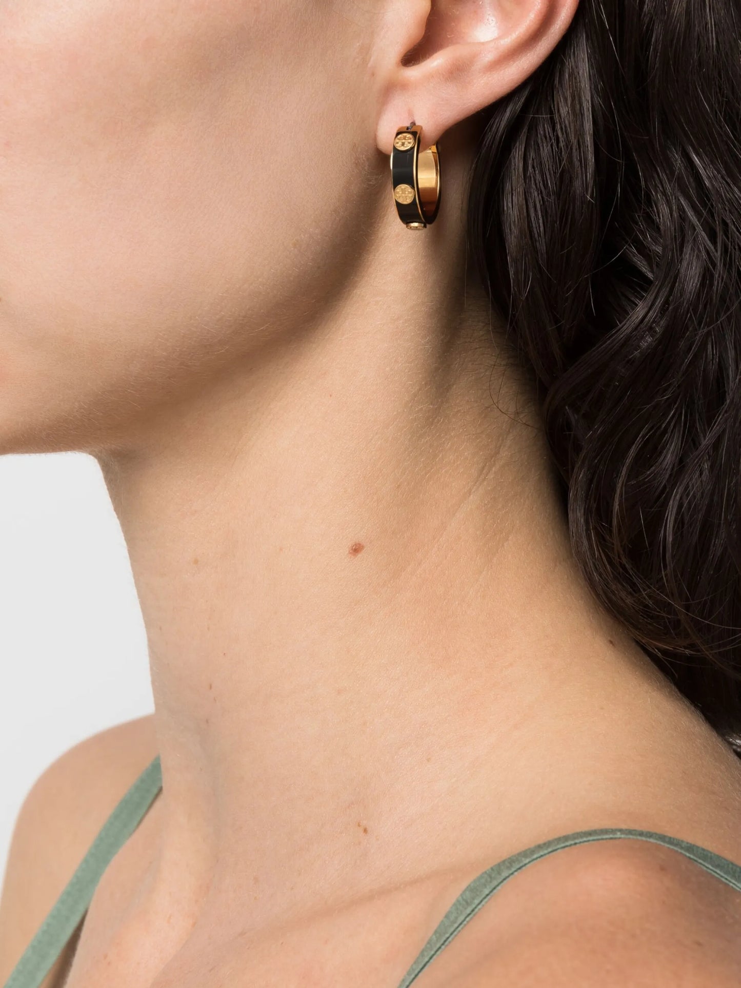 Miller logo-plaque hoop earrings