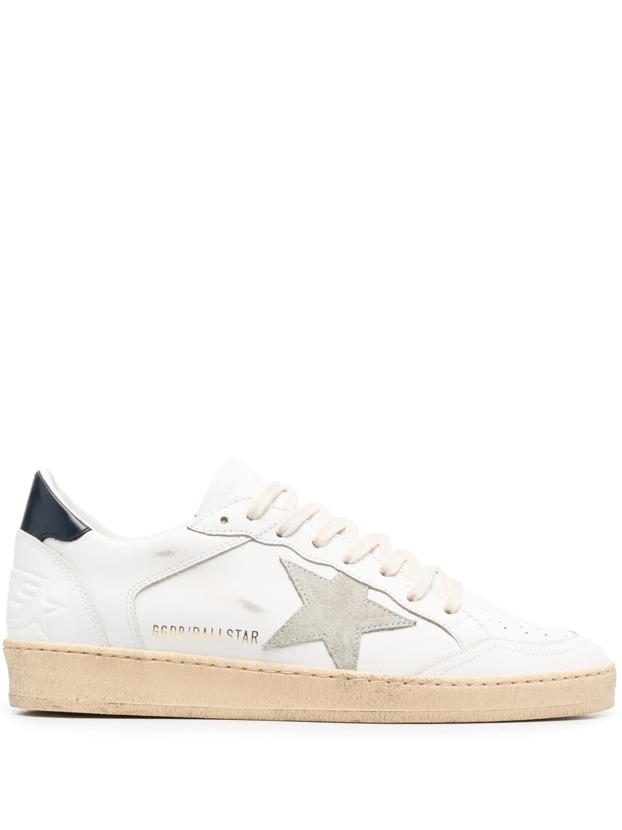 Ball Star trainers with ice-gray suede star and blue leather heels tab