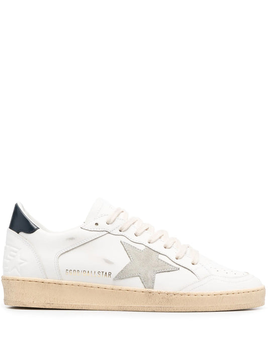 Ball Star trainers with ice-gray suede star and blue leather heels tab