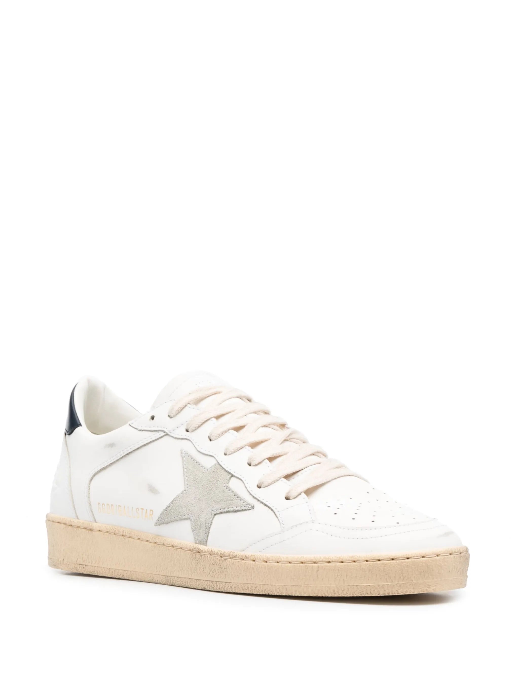 Ball Star trainers with ice-gray suede star and blue leather heel tab