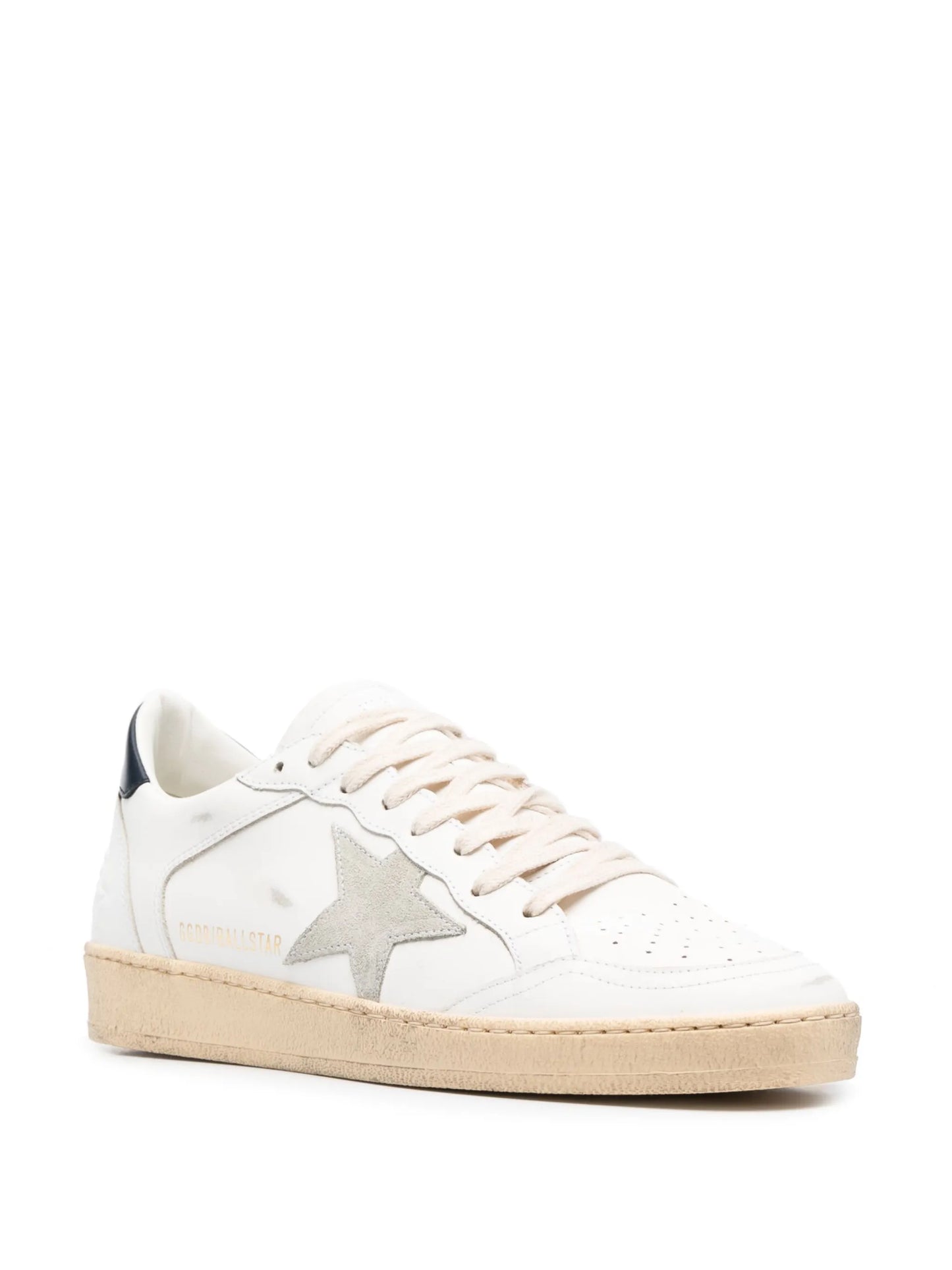 Ball Star trainers with ice-gray suede star and blue leather heel tab