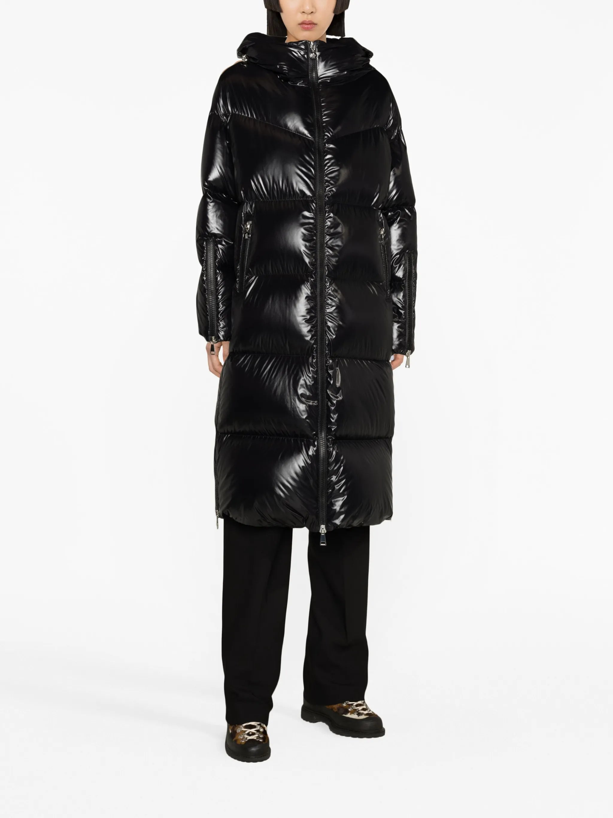 long down hooded jacket