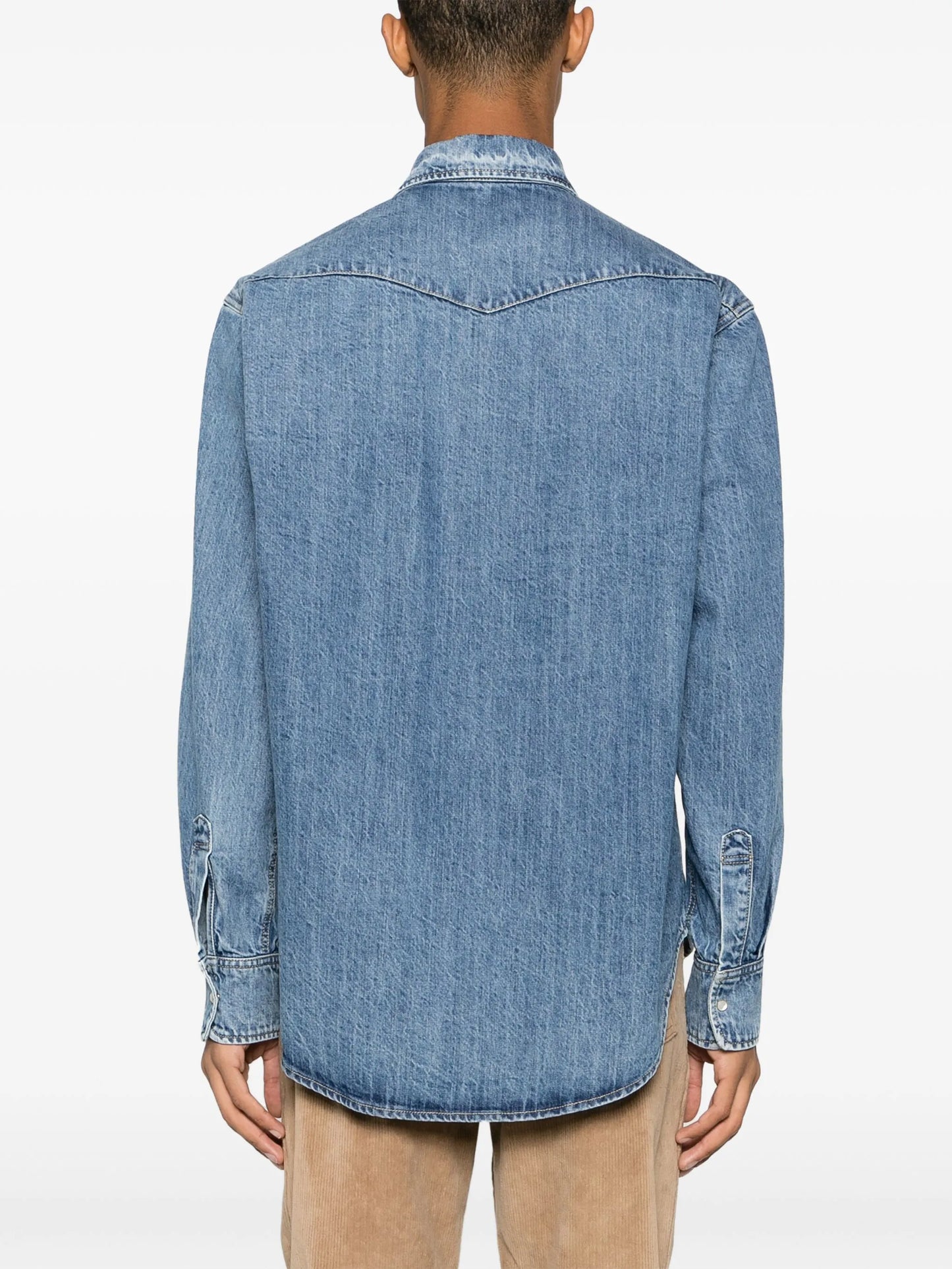 washed-denim shirt