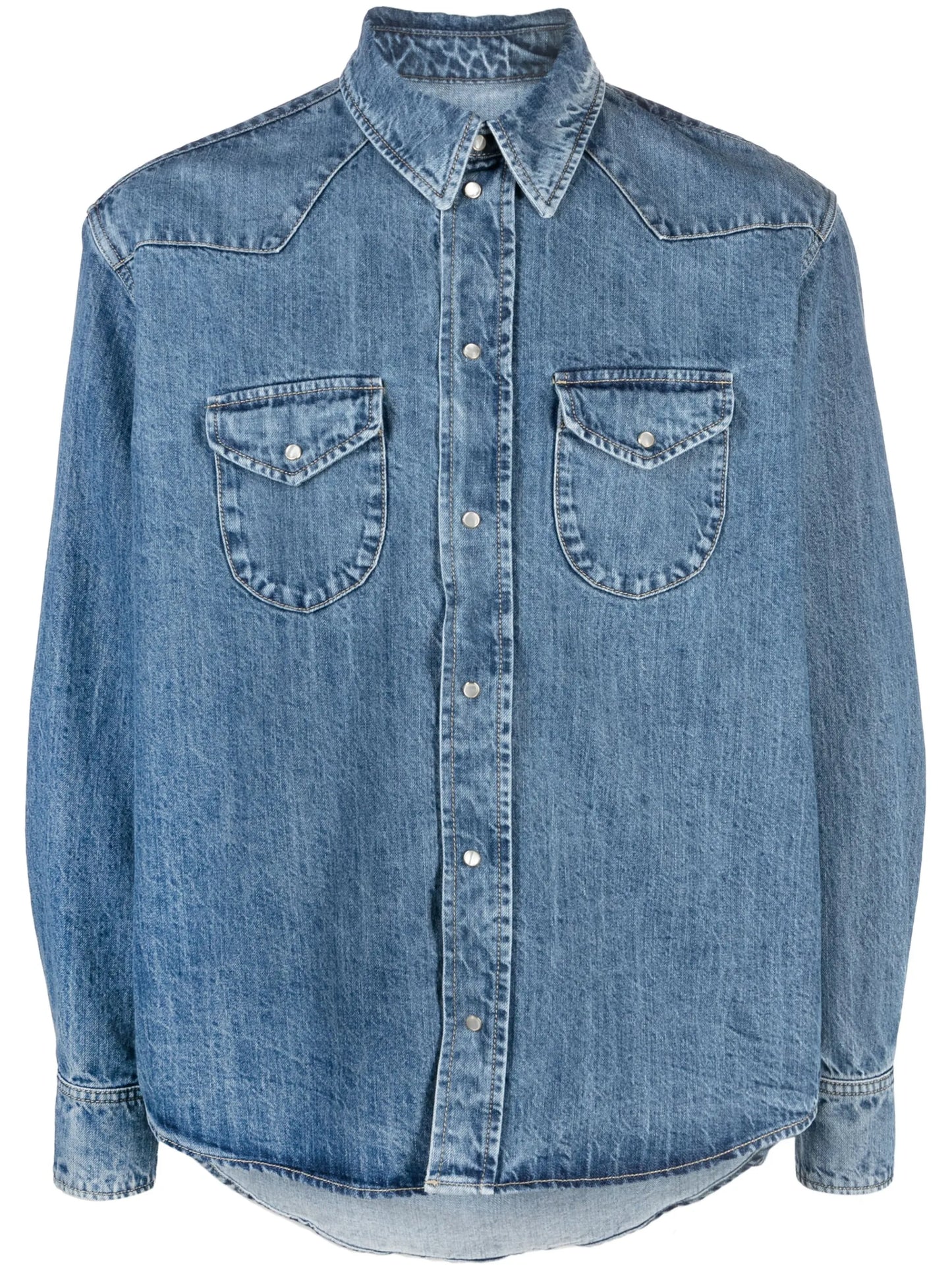 washed-denim shirt
