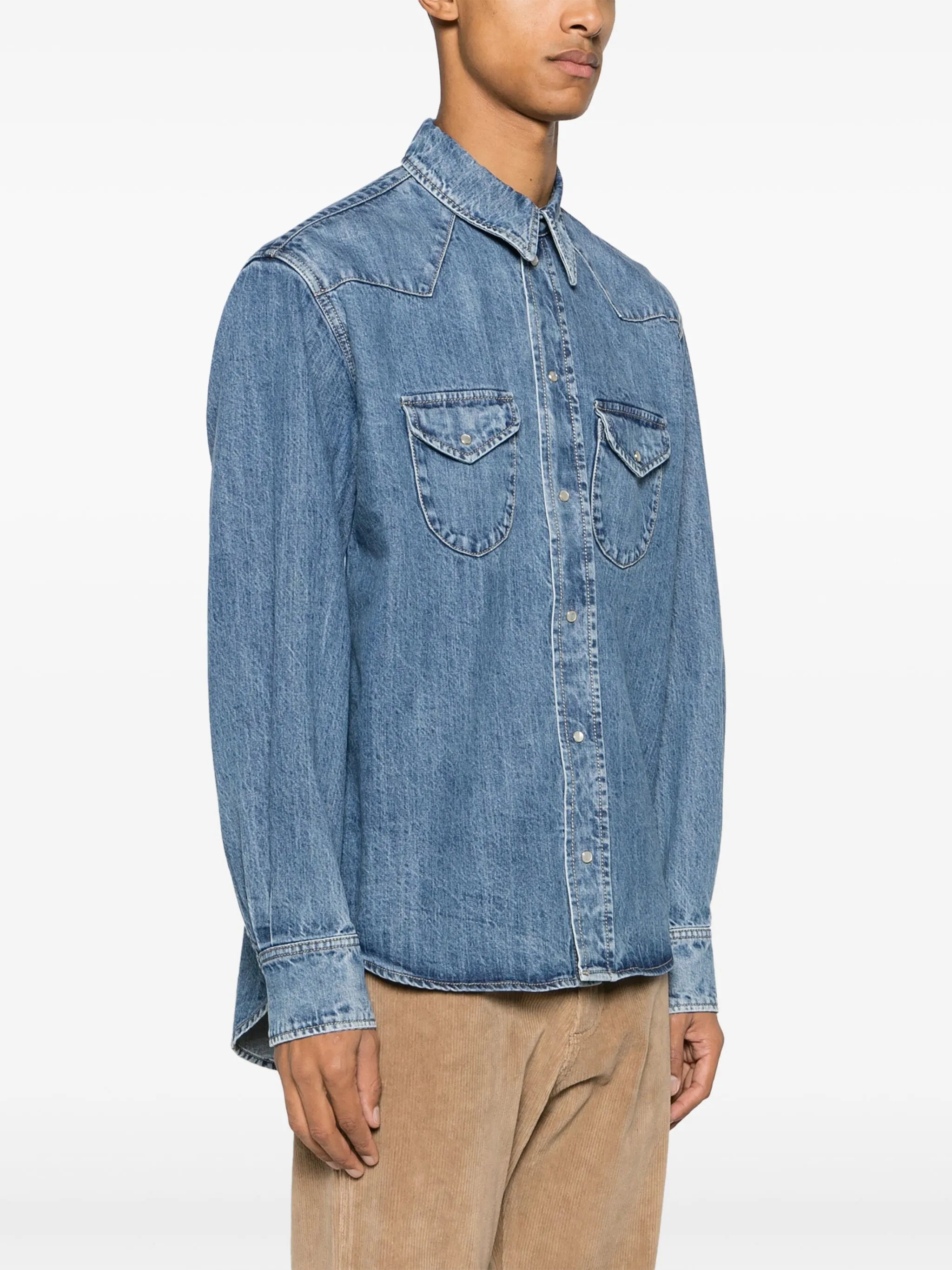 washed-denim shirt